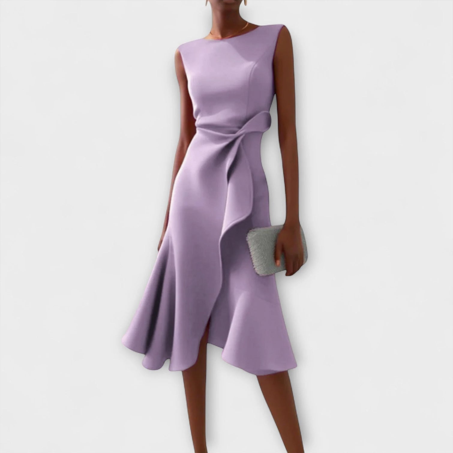 Juliette – Draperet Asymmetrisk Midi Kjole