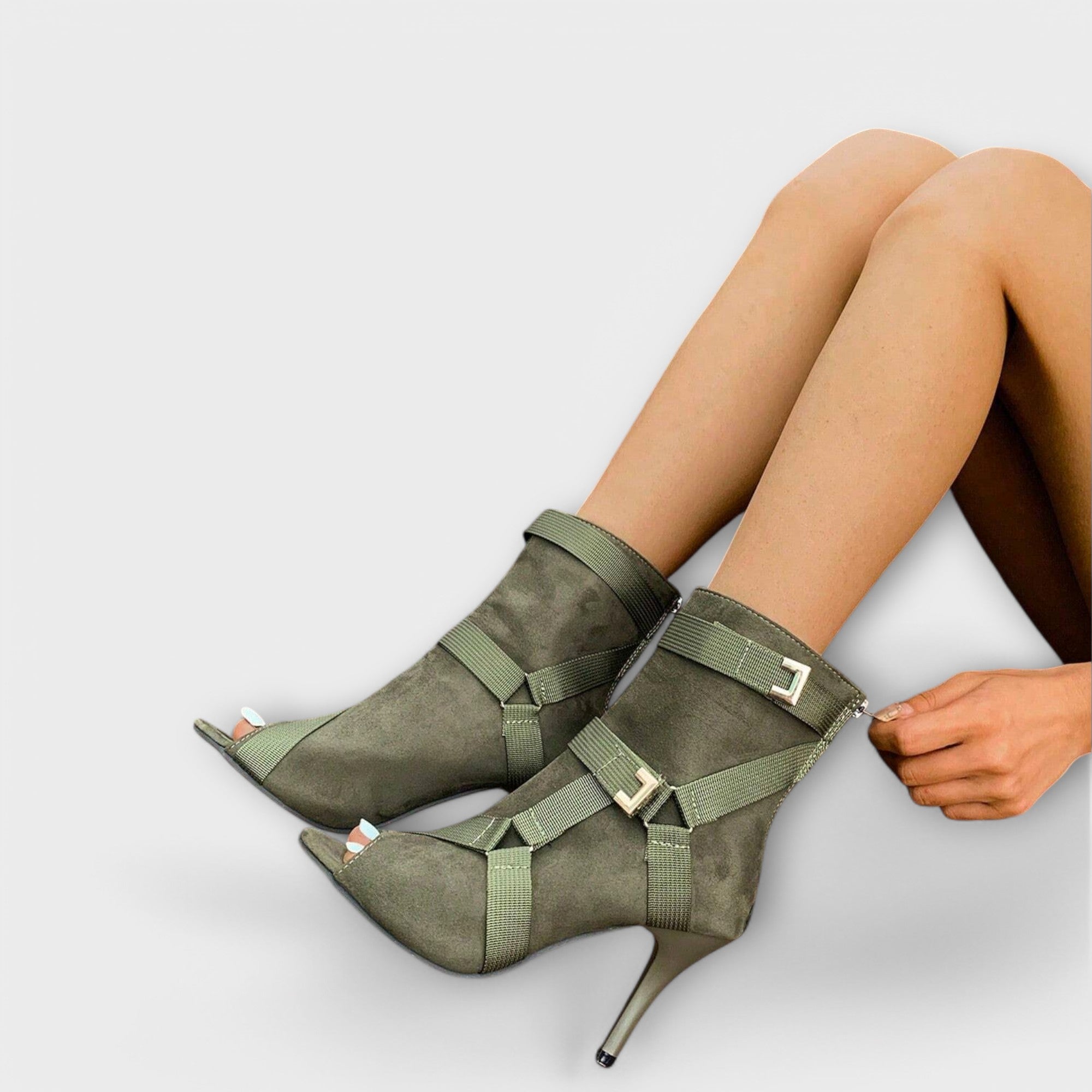 Elegant Højhælede Sandaler med Åben Tå