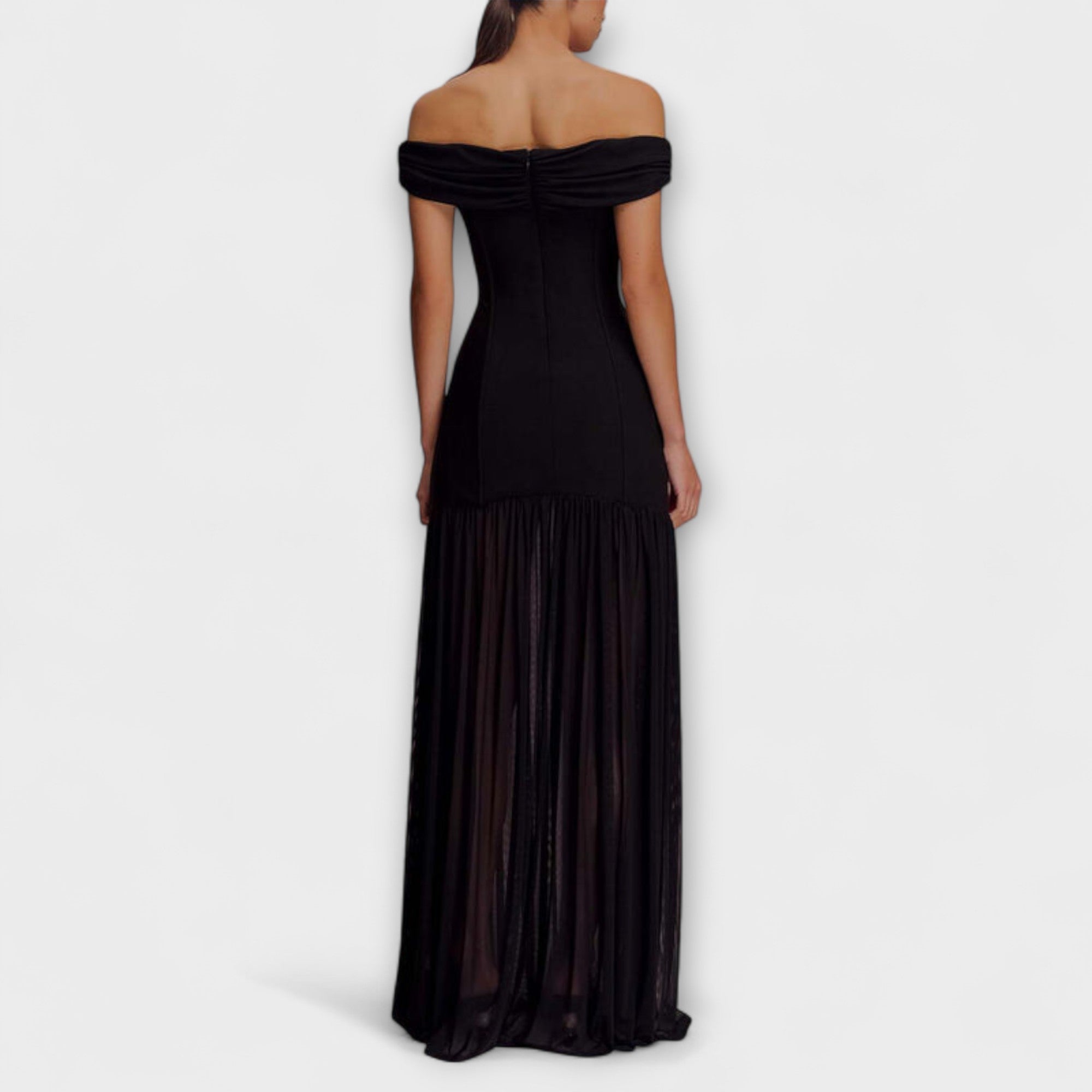 Maelie - Stilfuld Strapless Bodycon Maxi Kjole med Blomsterdekorationer