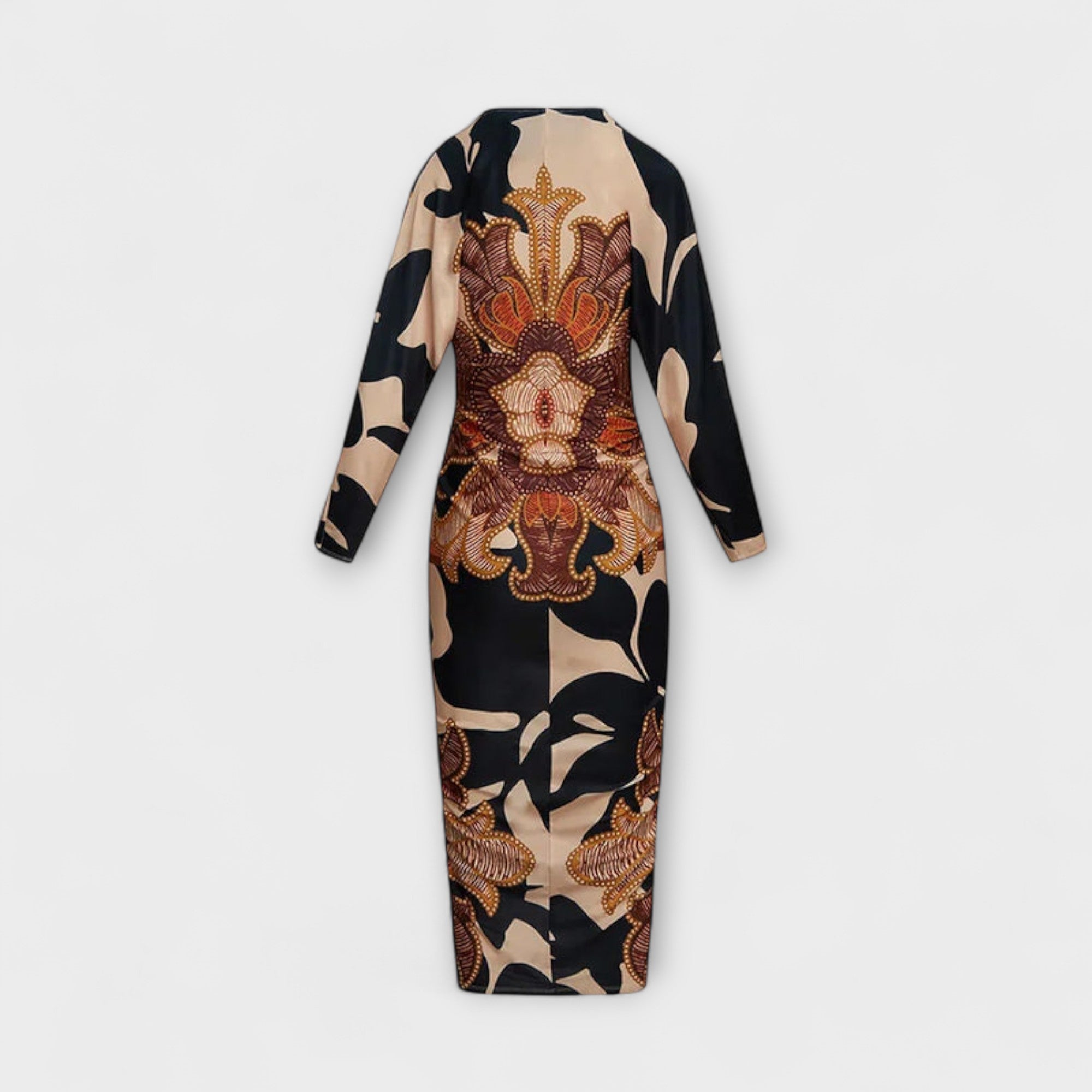 Cleo - Unik Dolman Midi Kjole med Brasiliansk Print
