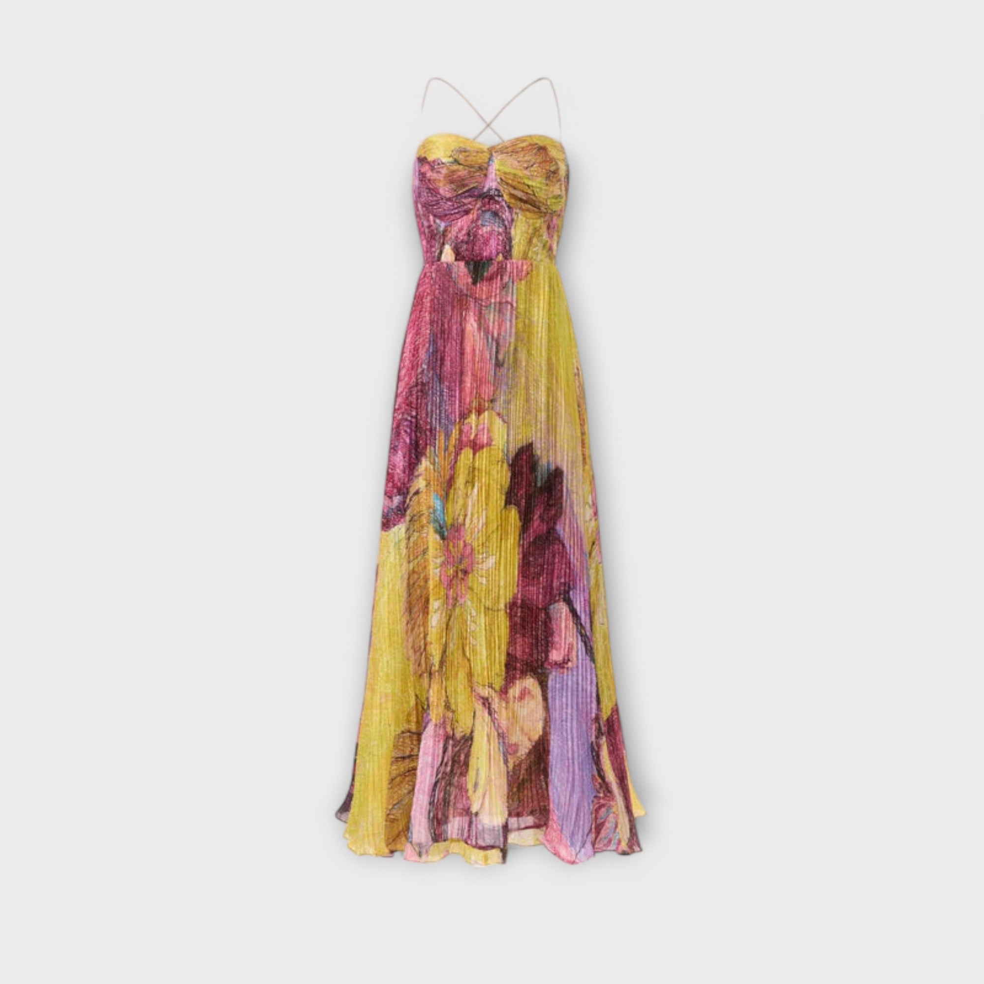 Kiara - Maxi Kjole med Livlig Ikat Print