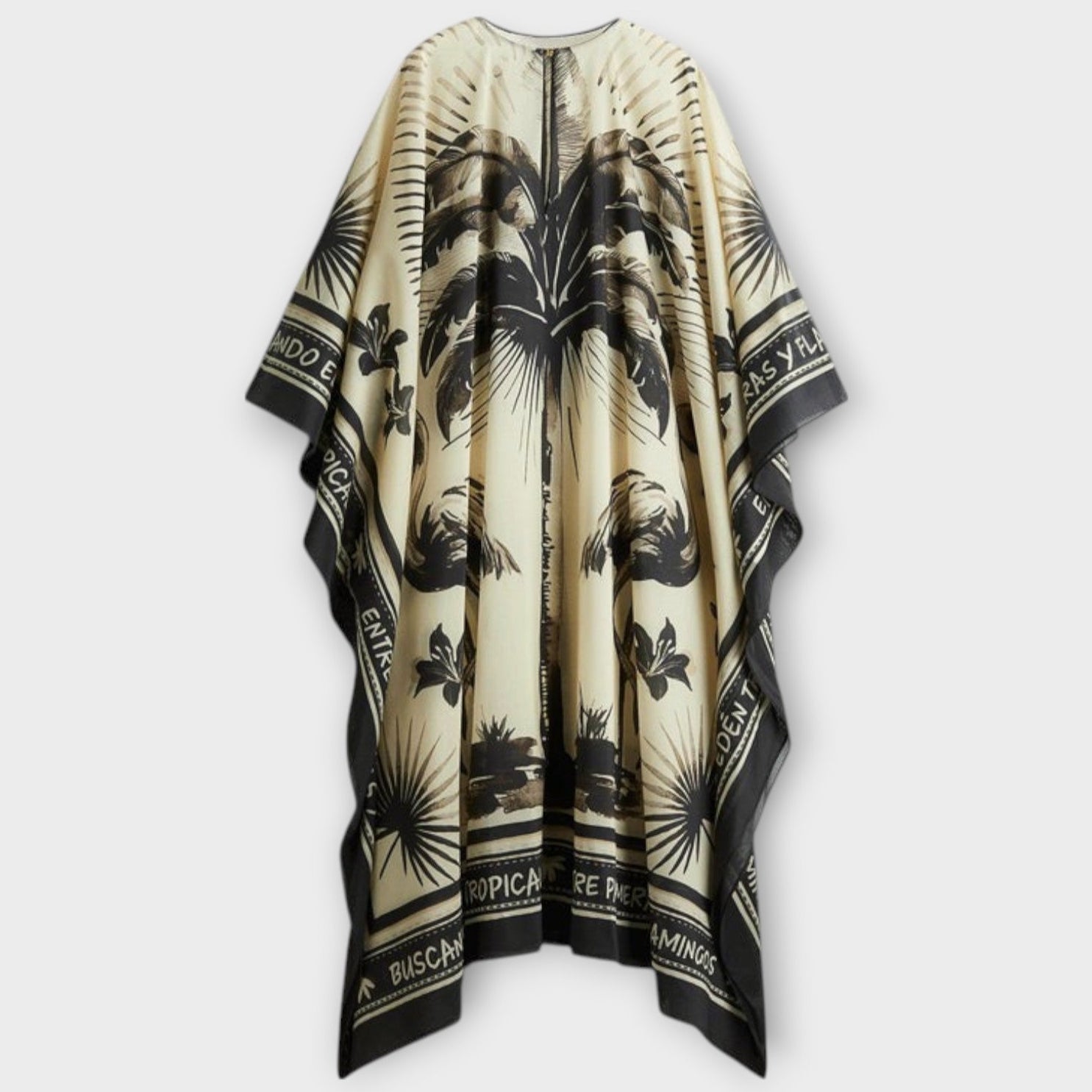 Melissa - Ekstra-large Flamingo Print Kaftan Maxi Kjole