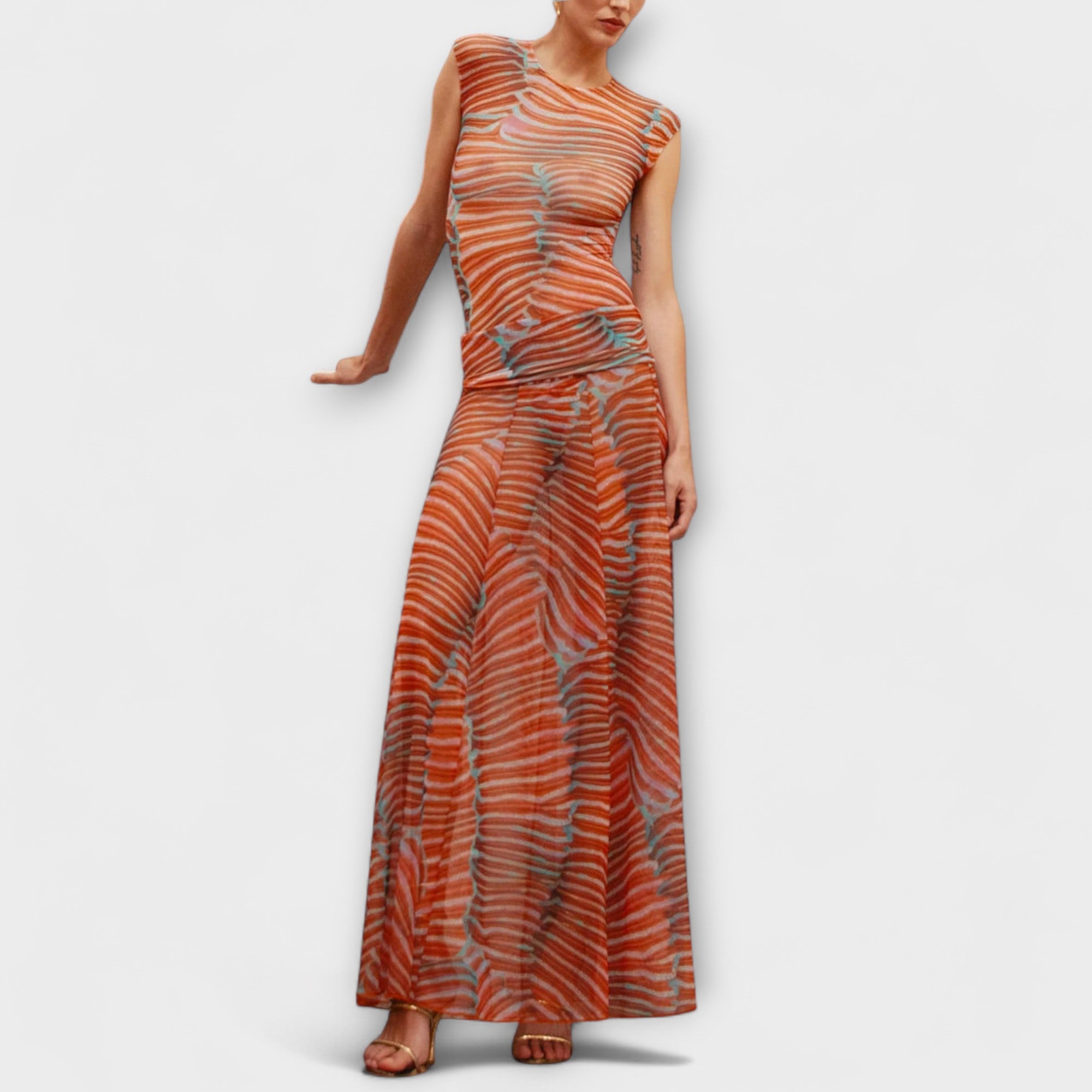 Phoenix - Glitrende Bølge Mesh Bodysuit