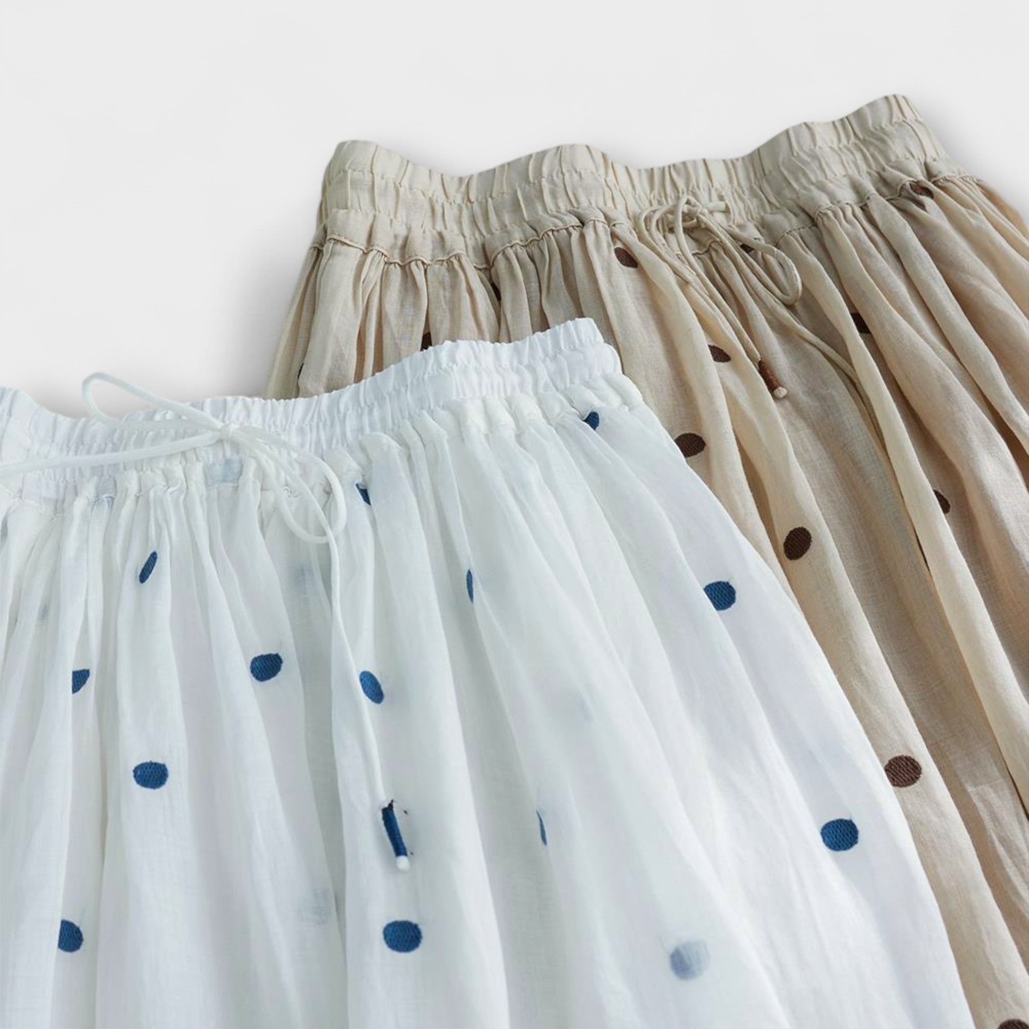 Legesyg Polka Dot Nederdel lavet af Bomulds-Linned