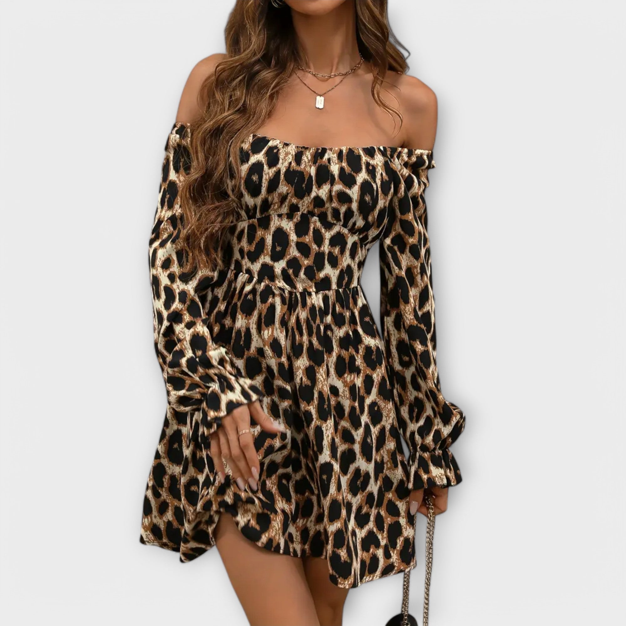 Charmerende Kjole med Leopardprint