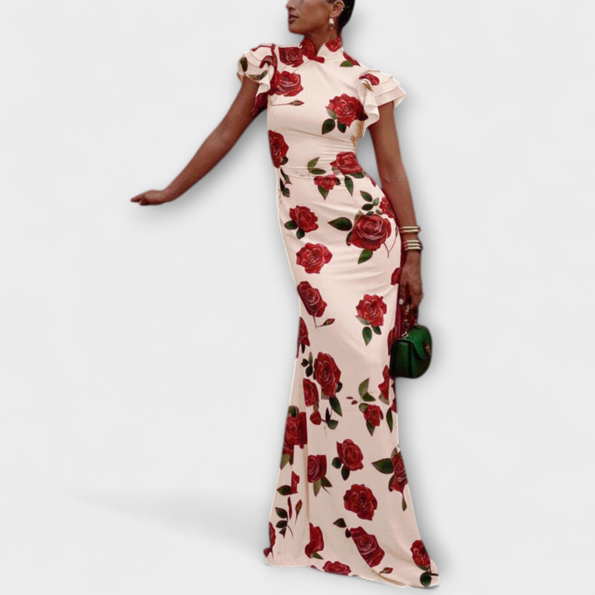 Luna - Maxi Kjole med Blomsterprint