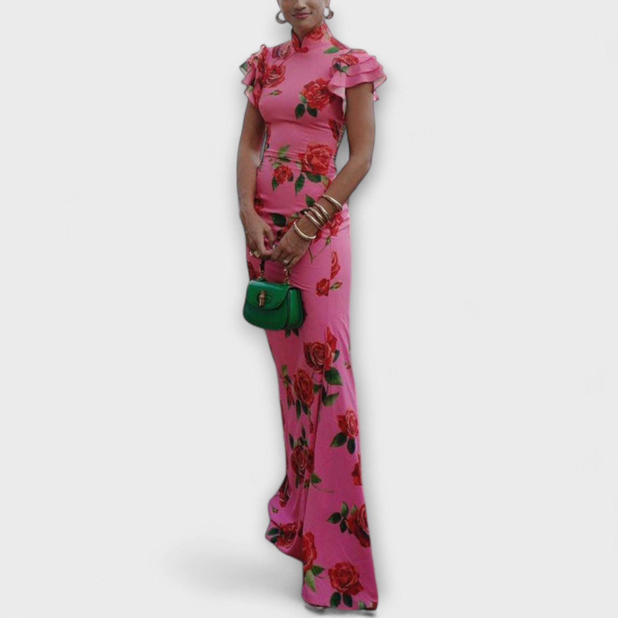 Luna - Maxi Kjole med Blomsterprint