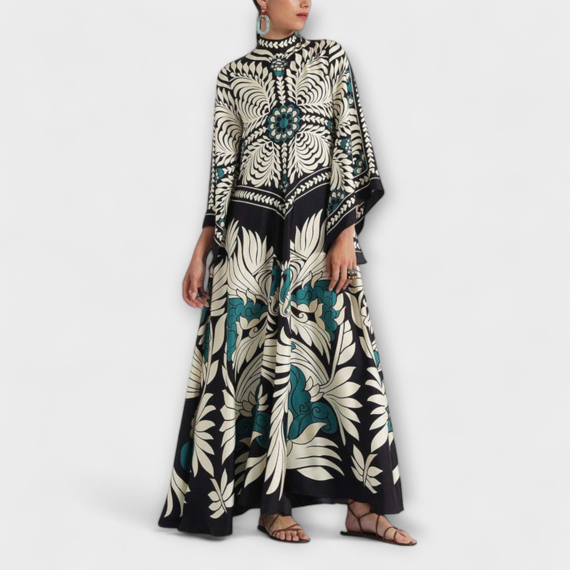 Giselle - Chic Blomster Mønster Flydende Maxi Kjole