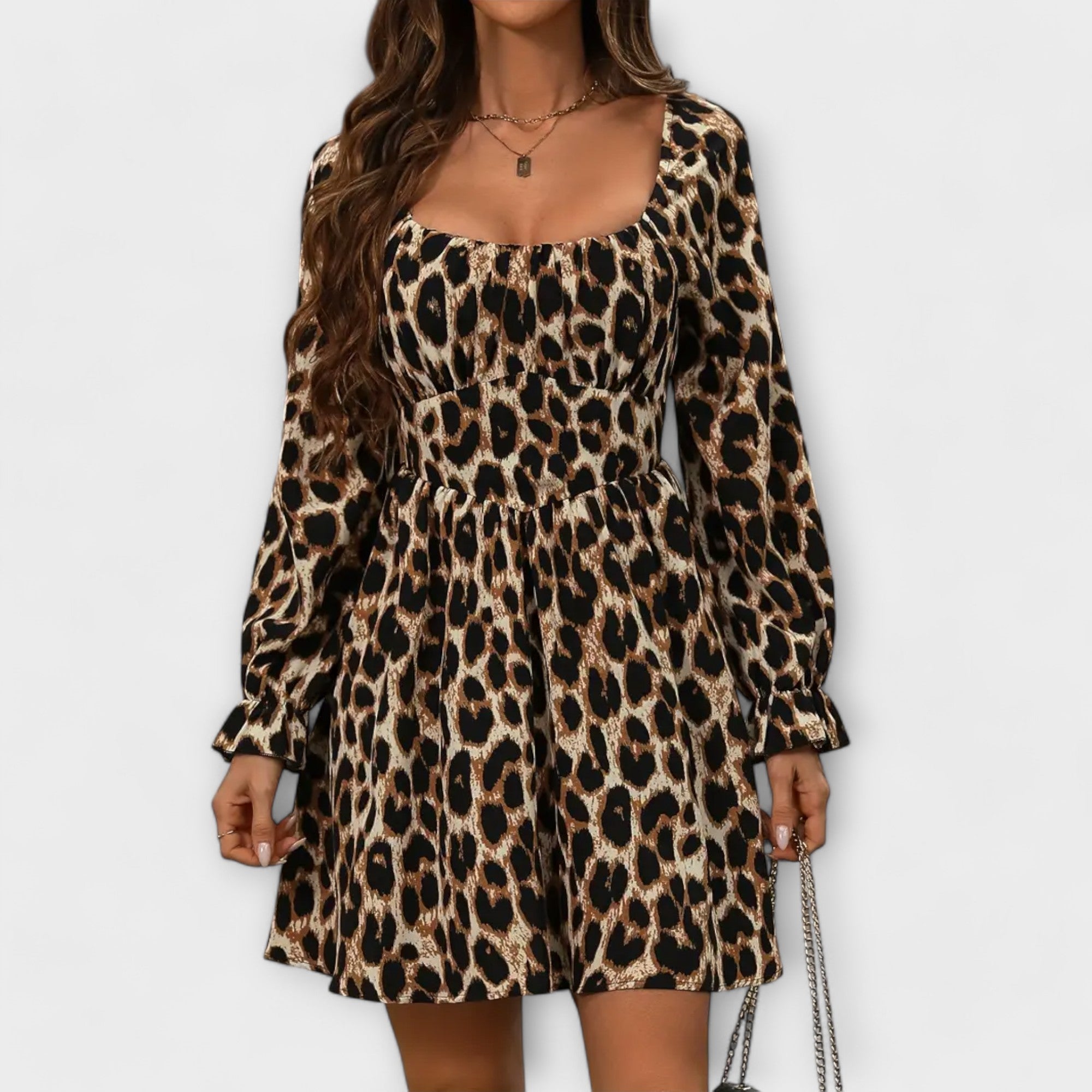Charmerende Kjole med Leopardprint