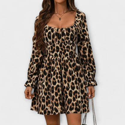 Charmerende Kjole med Leopardprint