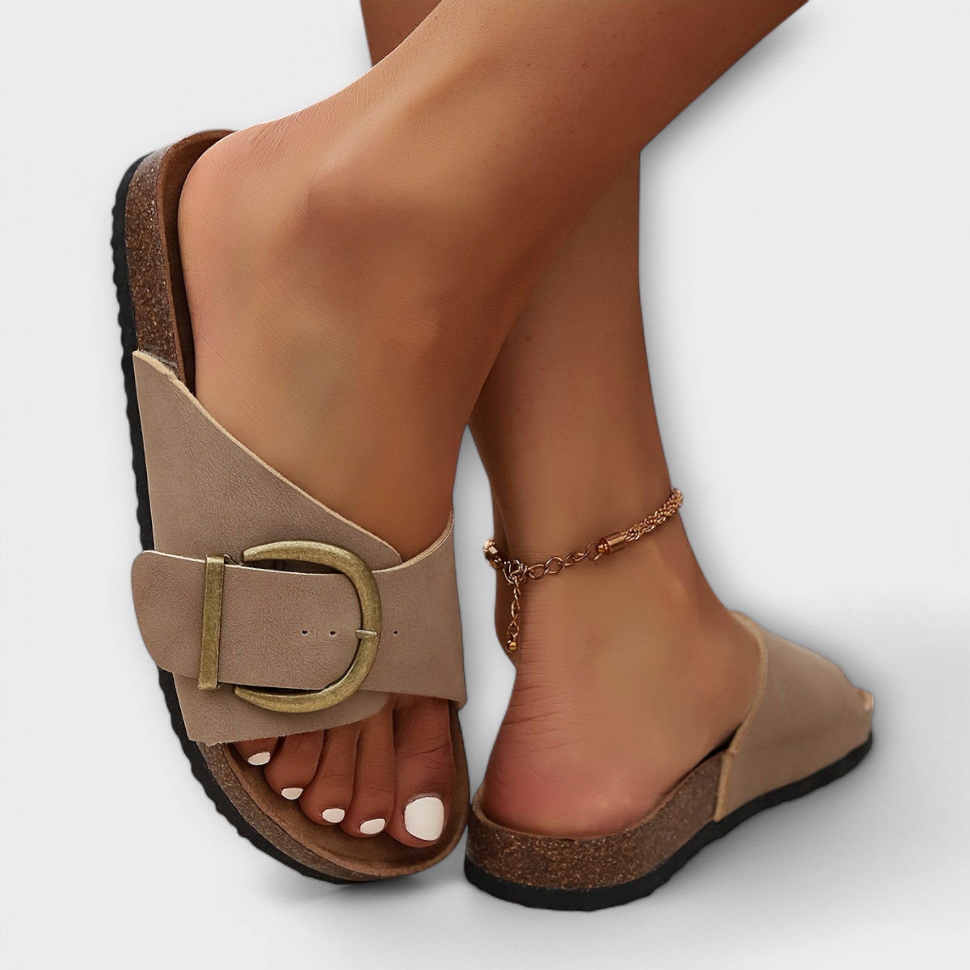 Margie - Kvinders Kork Sandaler med Spænde Design