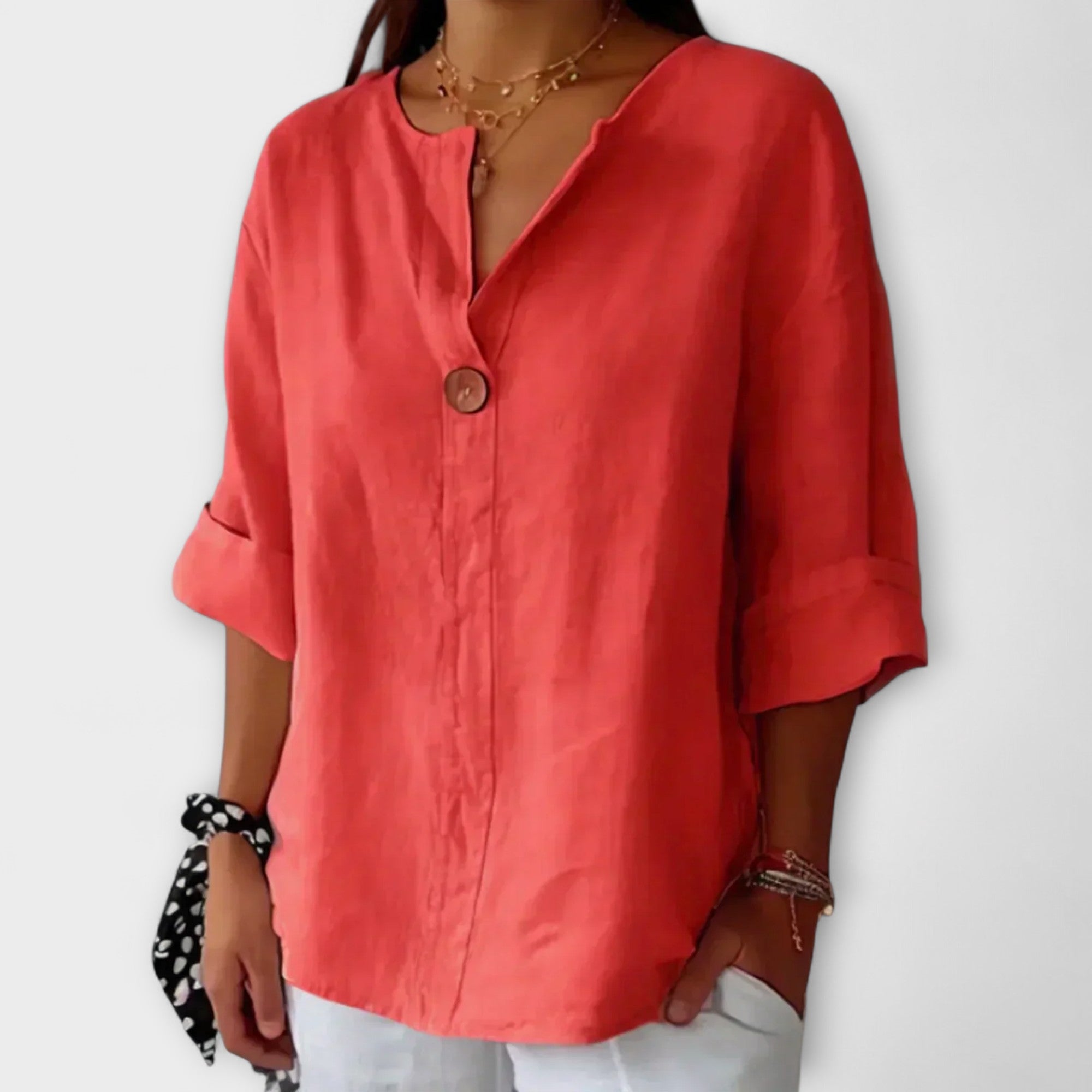 Nicole - Stilfuld Bluse med V-Hals