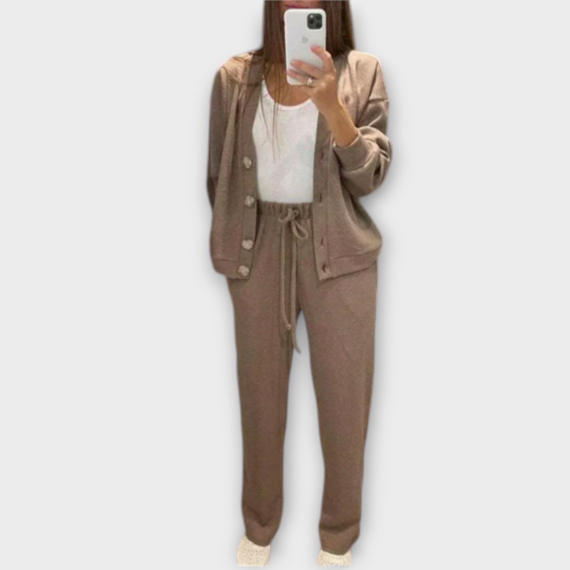 Chantal – Cardigan & Bukser Sæt
