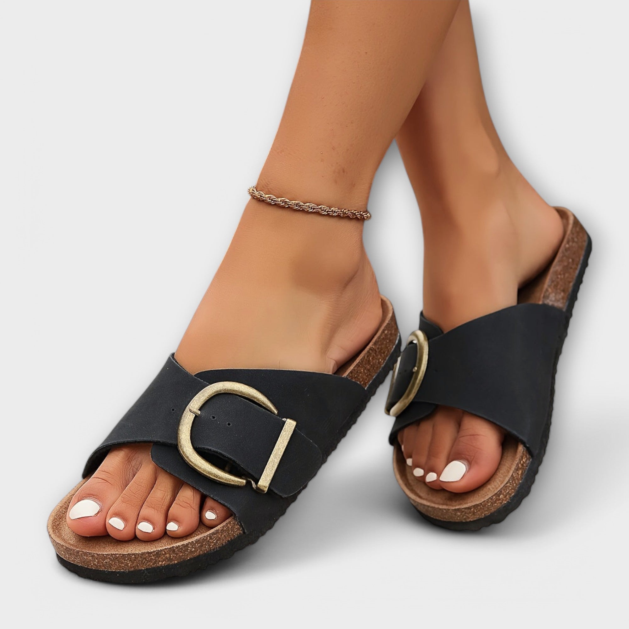 Margie - Kvinders Kork Sandaler med Spænde Design