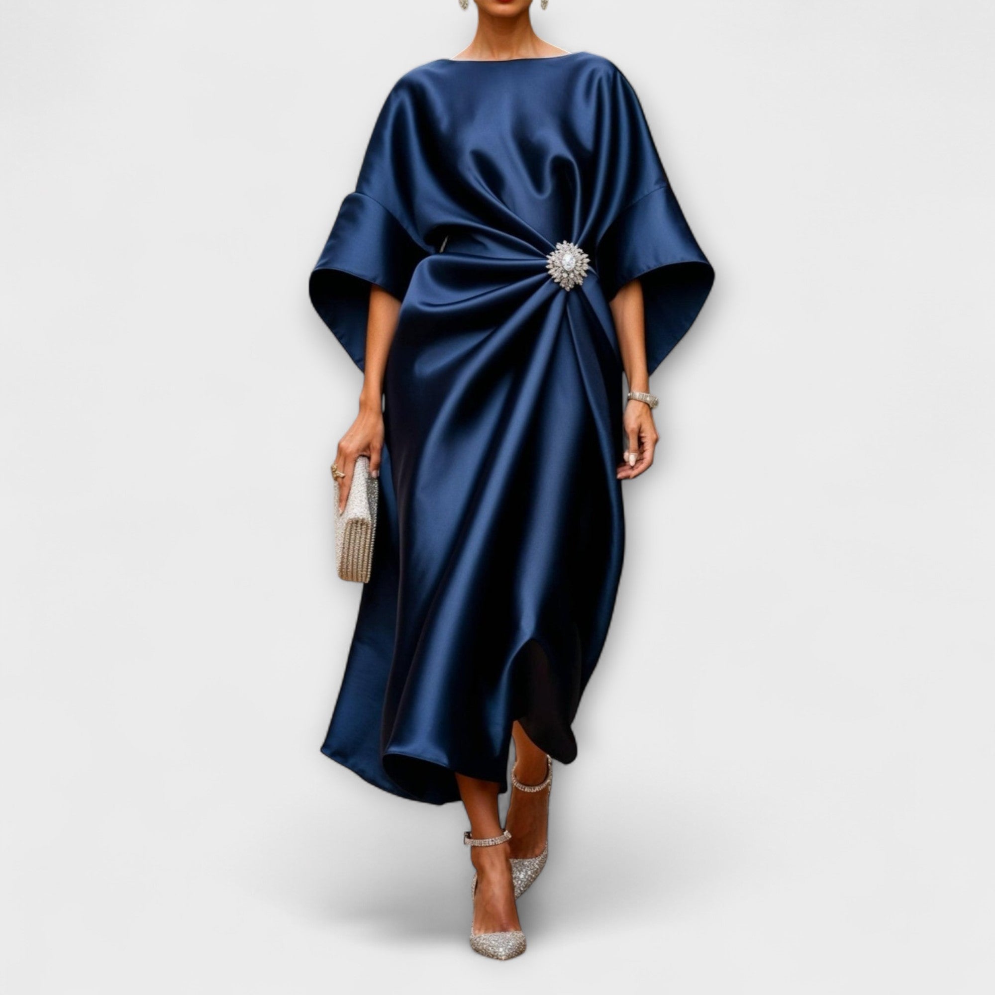 Luxe Shimmer Satin Lang Kjole