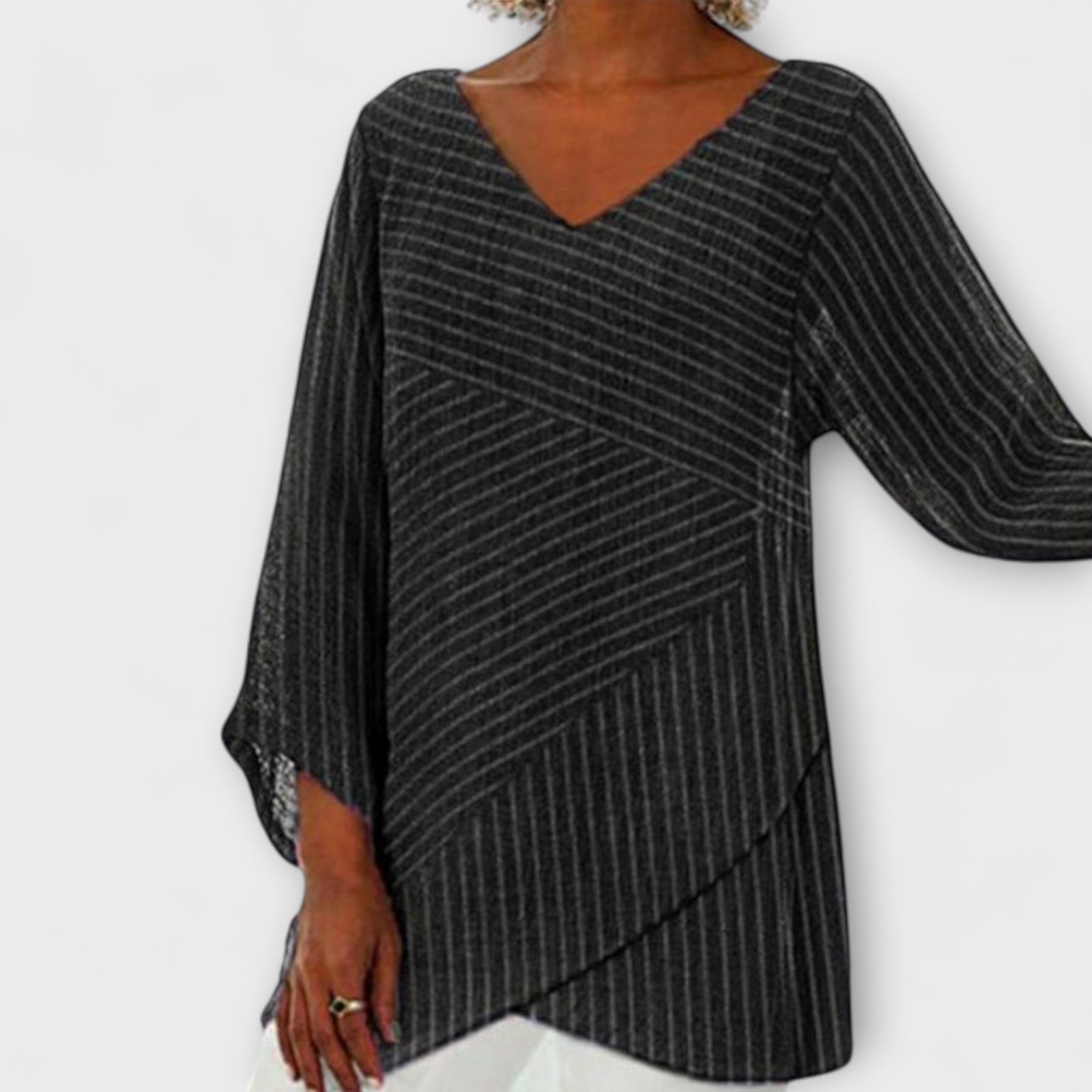 Penelope - Stribet Draperet Top