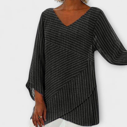 Penelope - Stribet Draperet Top
