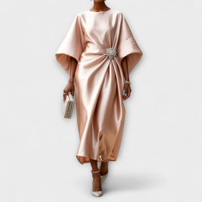 Luxe Shimmer Satin Lang Kjole