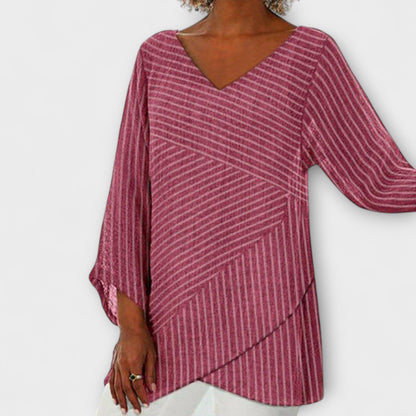 Penelope - Stribet Draperet Top
