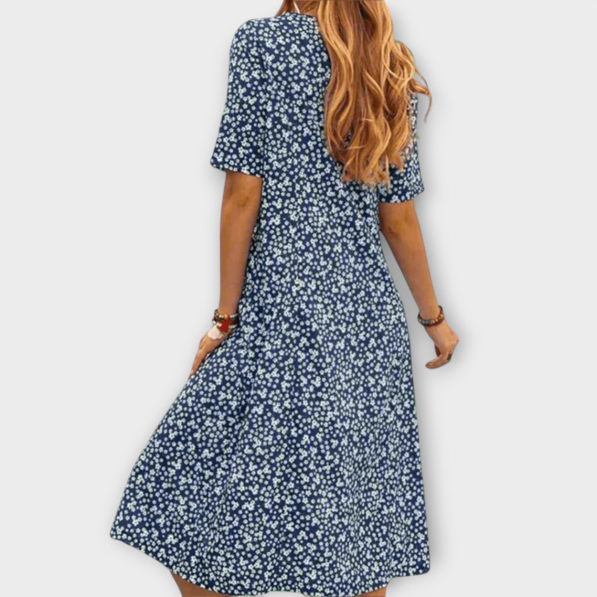 Paula - Elegant Blomsterkjole Lavet af Premium Stof