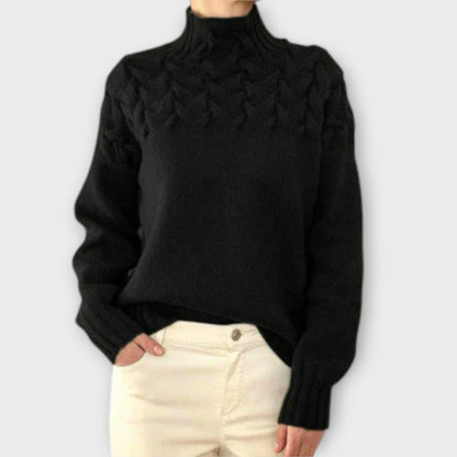 Eva - Kvinders Sweater med Kabelstrik Detalje
