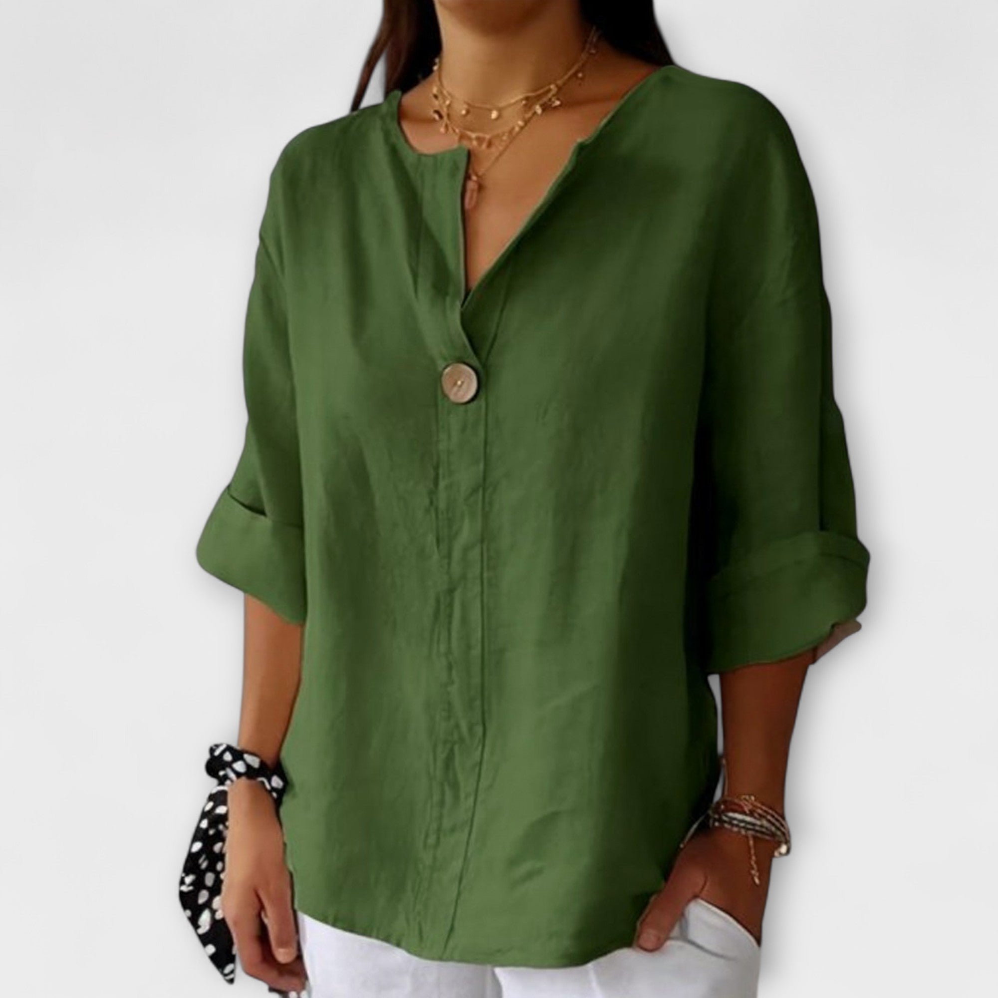 Nicole - Stilfuld Bluse med V-Hals