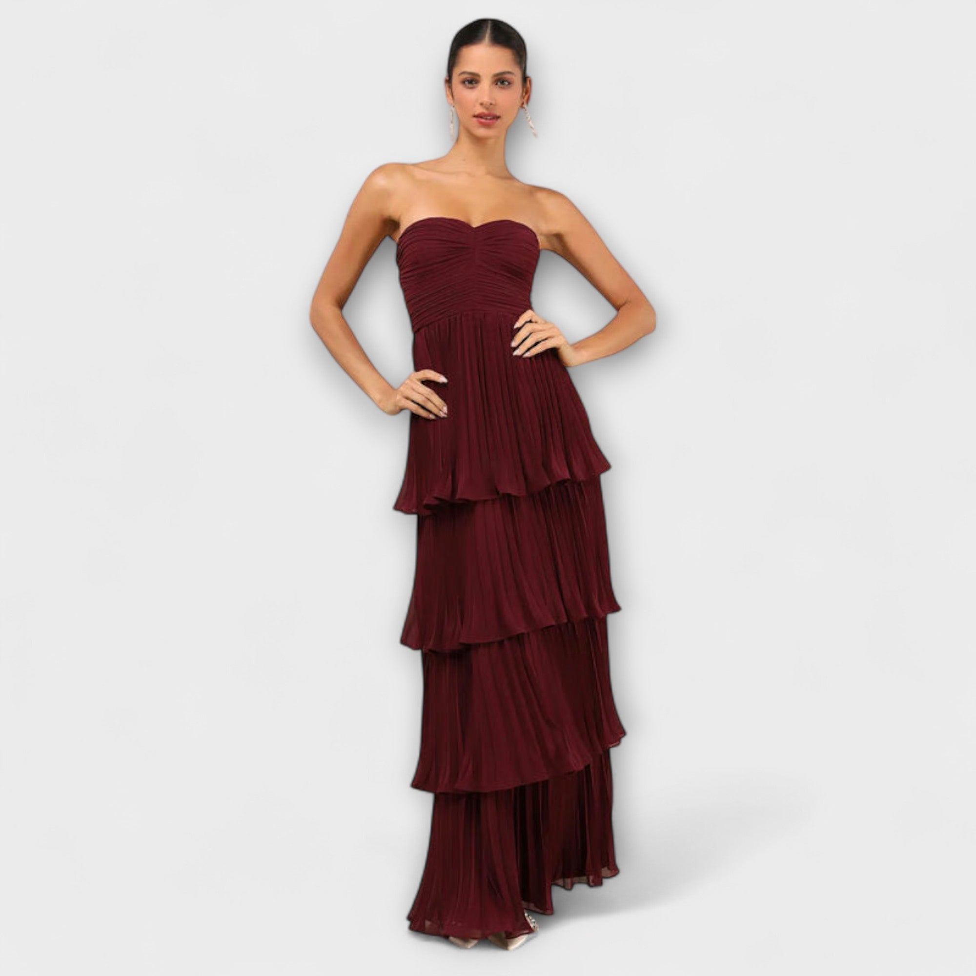 Lorena - Strapless Tiered Maxi Kjole