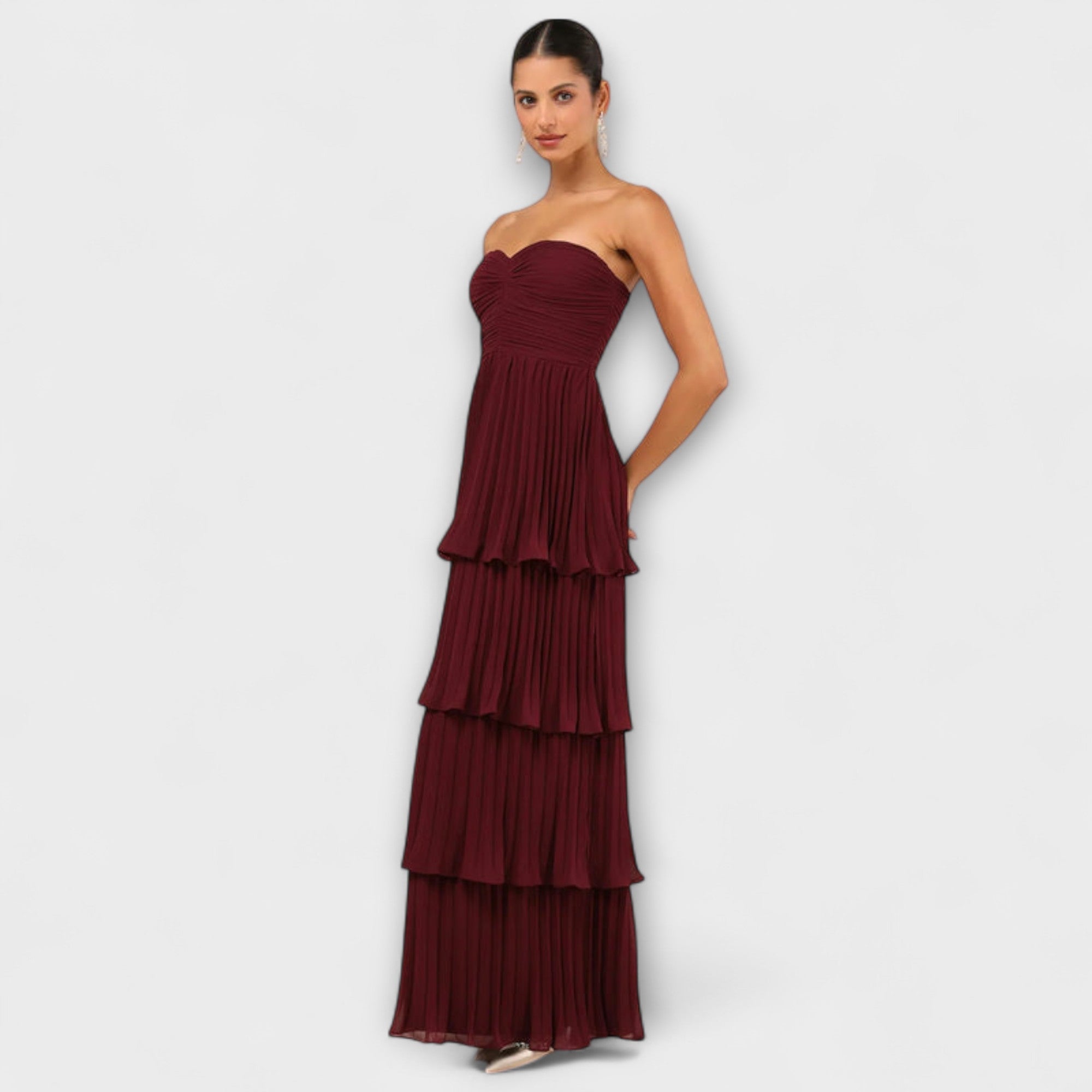 Lorena - Strapless Tiered Maxi Kjole