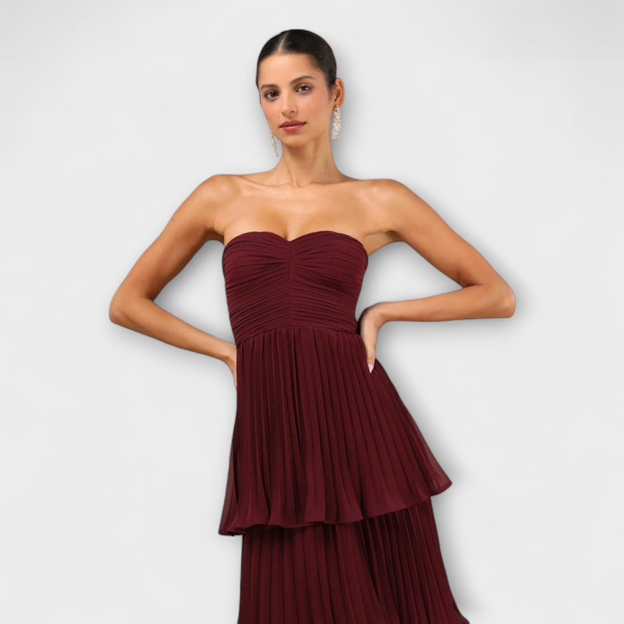 Lorena - Strapless Tiered Maxi Kjole