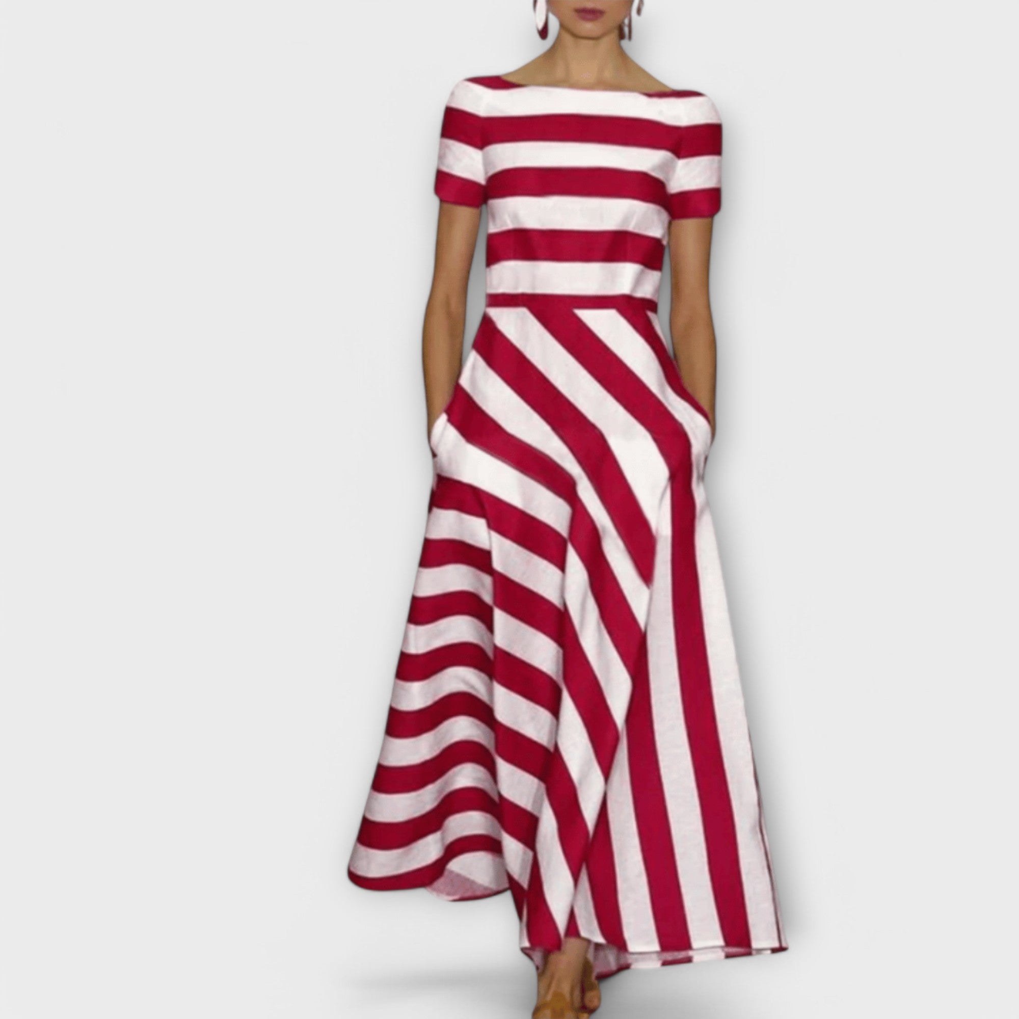 Janell - Stribet Maxi Kjole