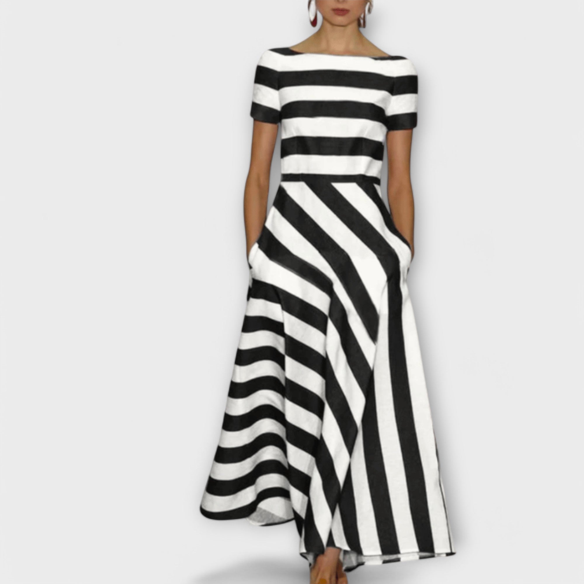 Janell - Stribet Maxi Kjole