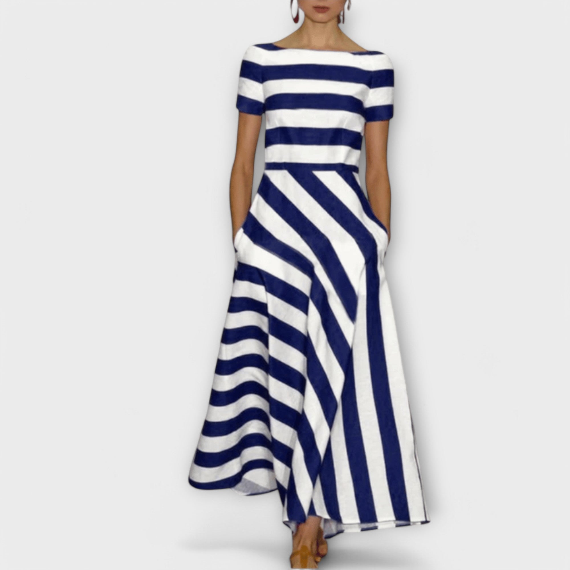 Janell - Stribet Maxi Kjole