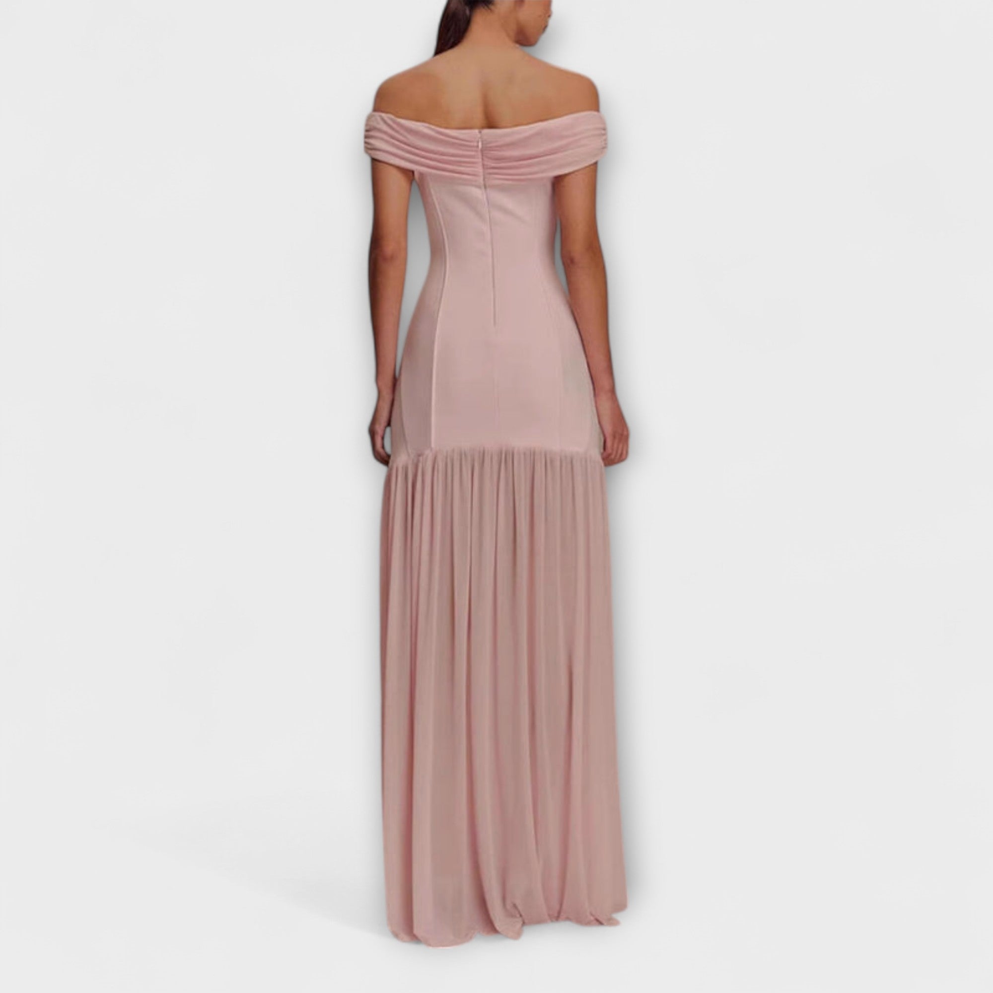 Maelie - Stilfuld Strapless Bodycon Maxi Kjole med Blomsterdekorationer