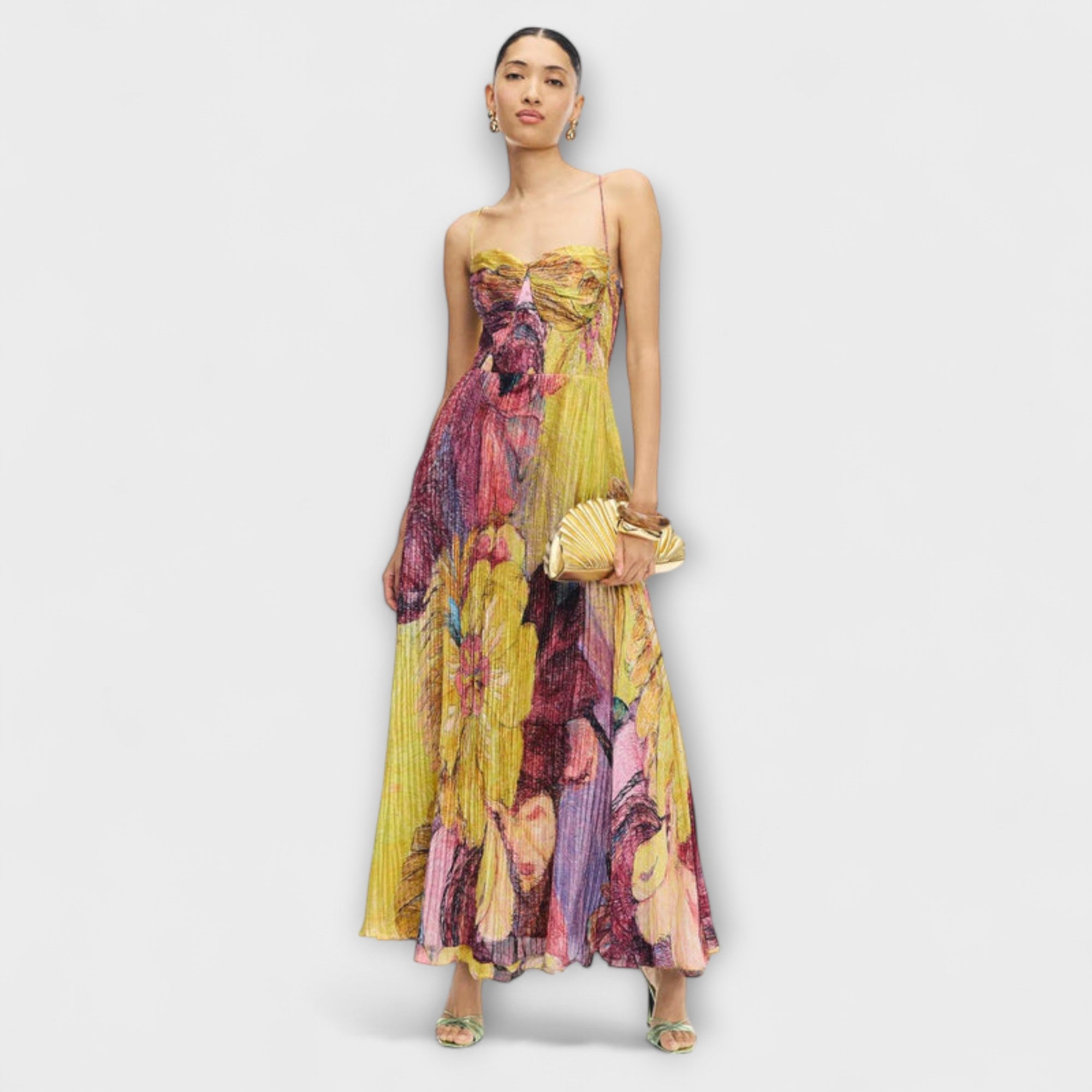 Kiara - Maxi Kjole med Livlig Ikat Print