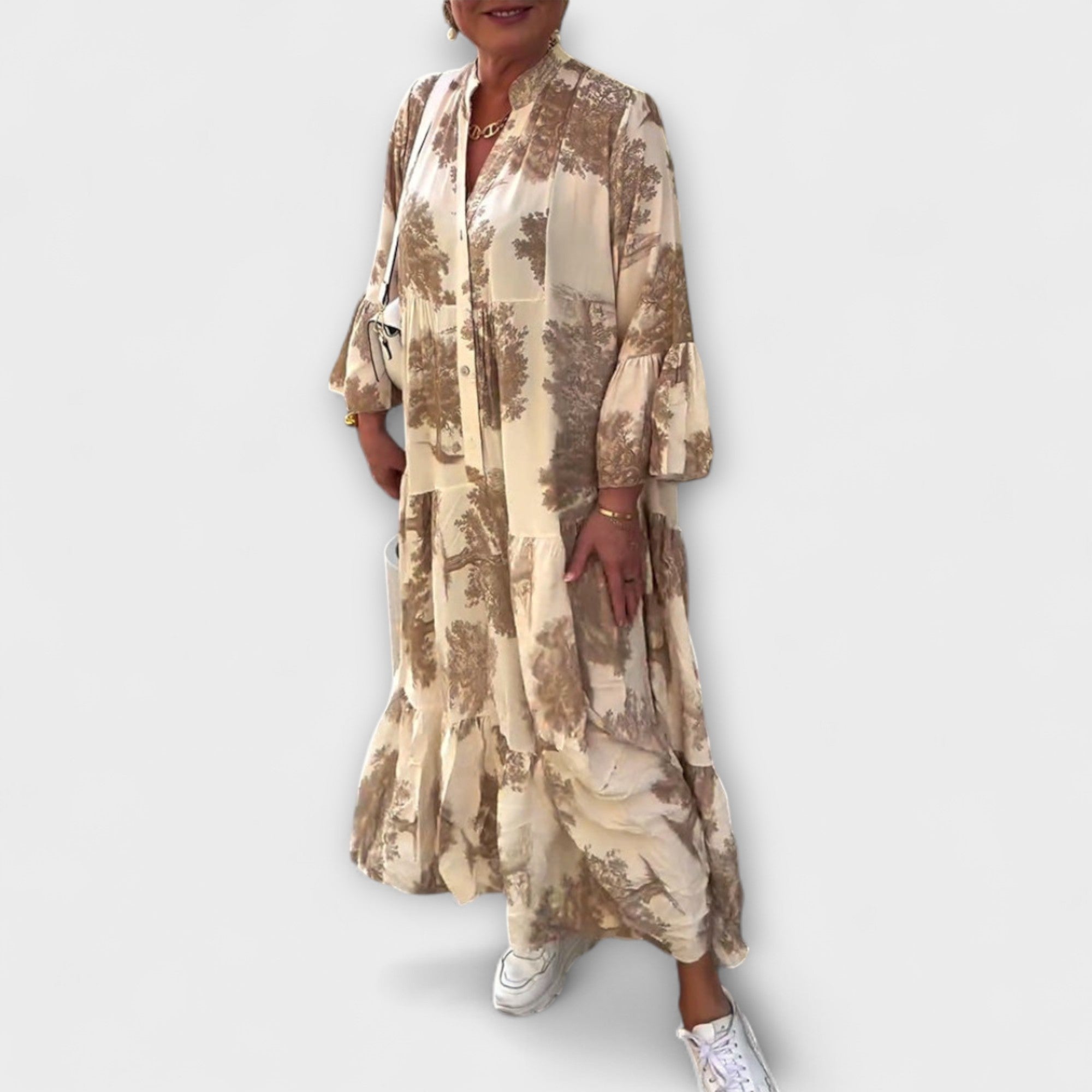 Nerina - Elegant Floral Maxi Kjole