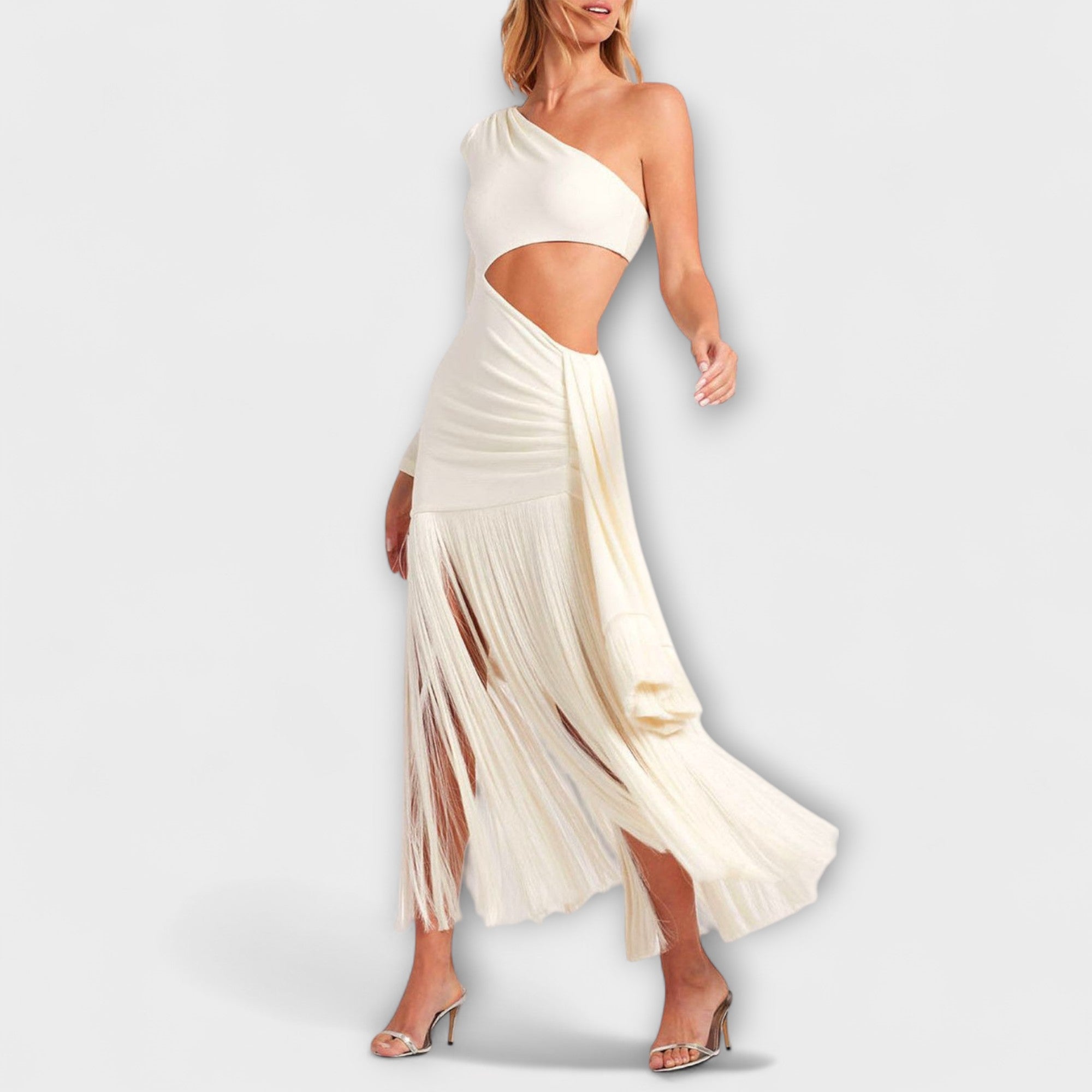 Alice - Iøjnefaldende Cutout Frynse Maxi Kjole