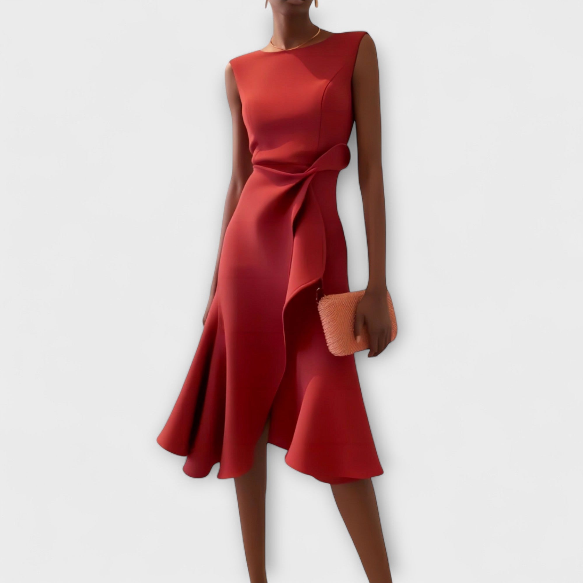 Juliette – Draperet Asymmetrisk Midi Kjole