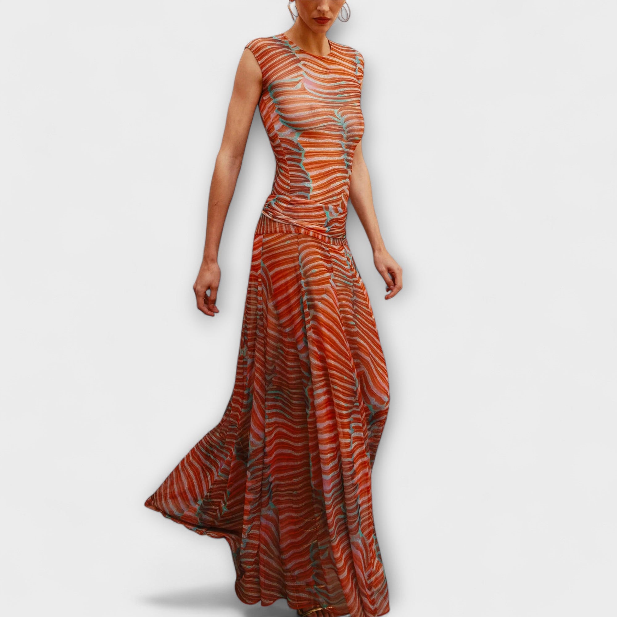 Phoenix - Glitrende Bølge Mesh Bodysuit