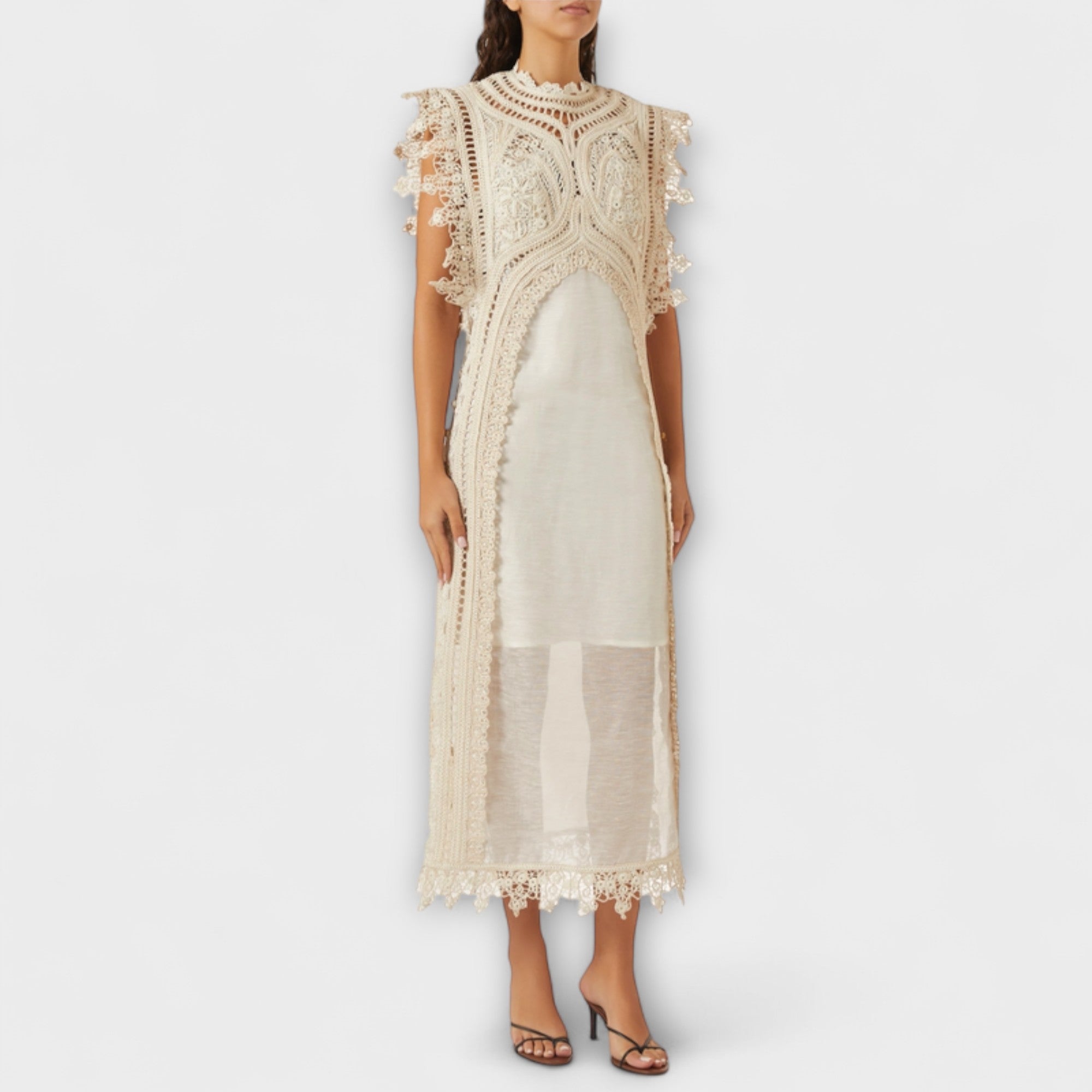 Mira - Vævet Hult Organza Maxi Kjole