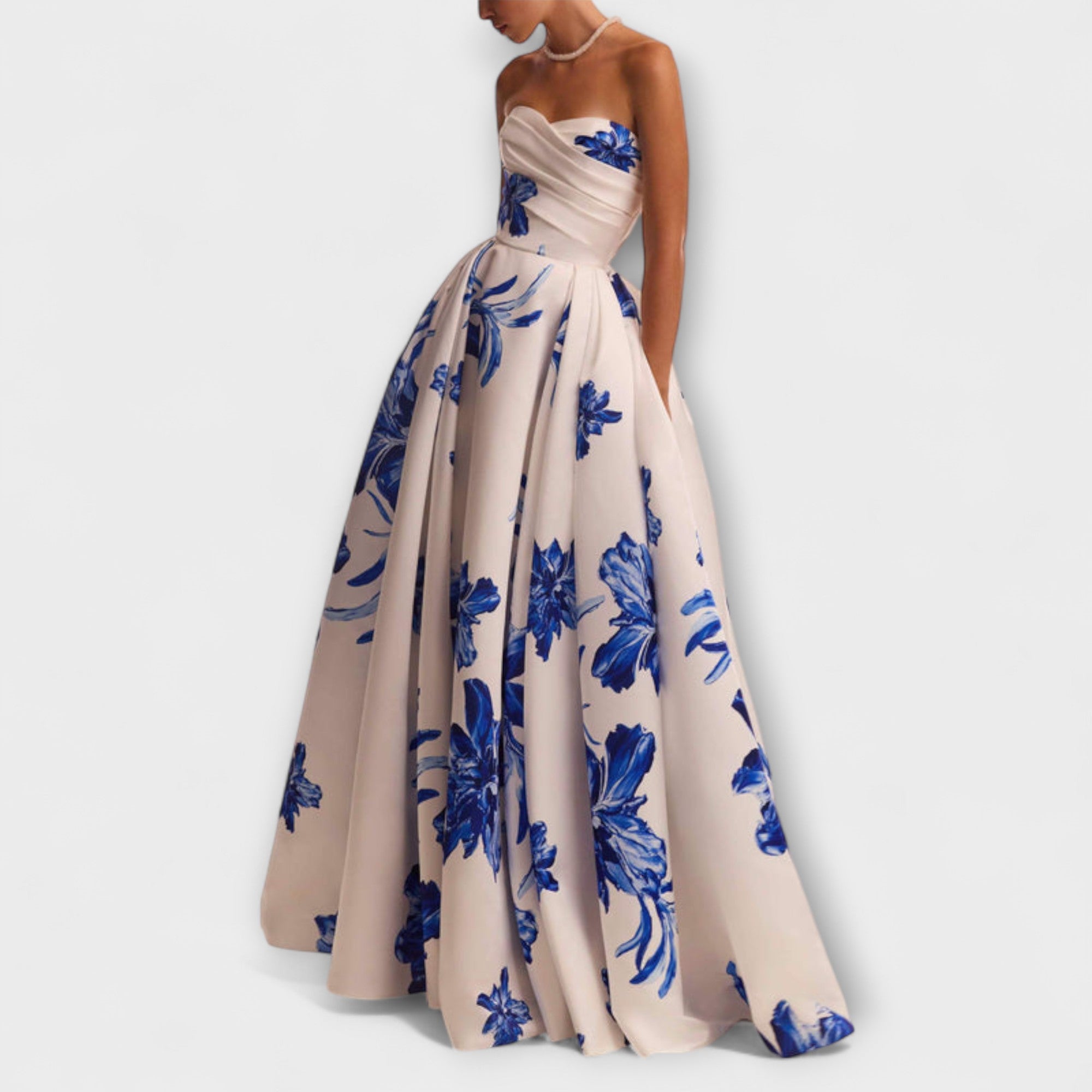 Rosalie - Stilfuld Off-Shoulder Blomster Maxi Kjole