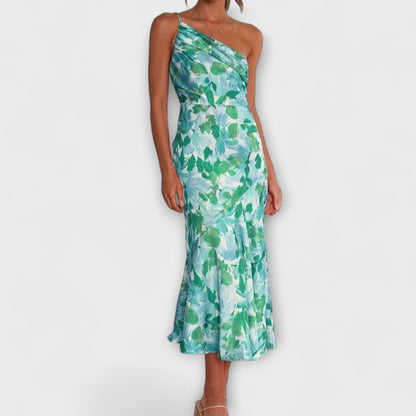 Tabea - Asymmetrisk Blomsterprint Kjole