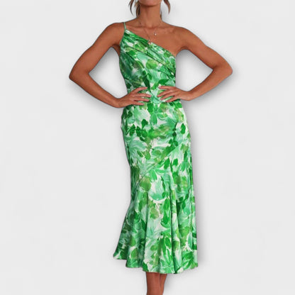 Tabea - Asymmetrisk Blomsterprint Kjole