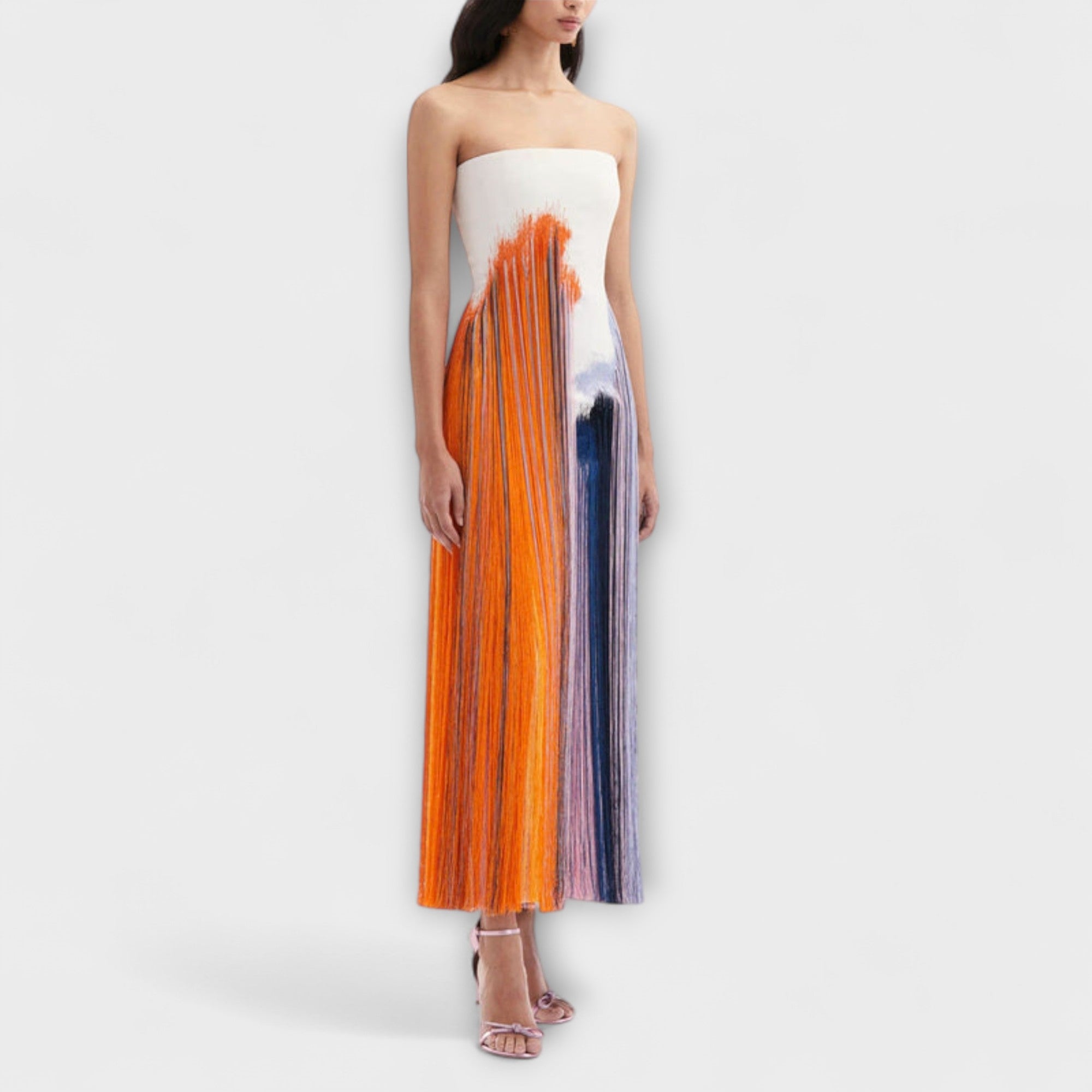 Sommer - Stilfuld Colorblock Kjole med Trendy Frynser
