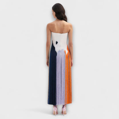 Sommer - Stilfuld Colorblock Kjole med Trendy Frynser