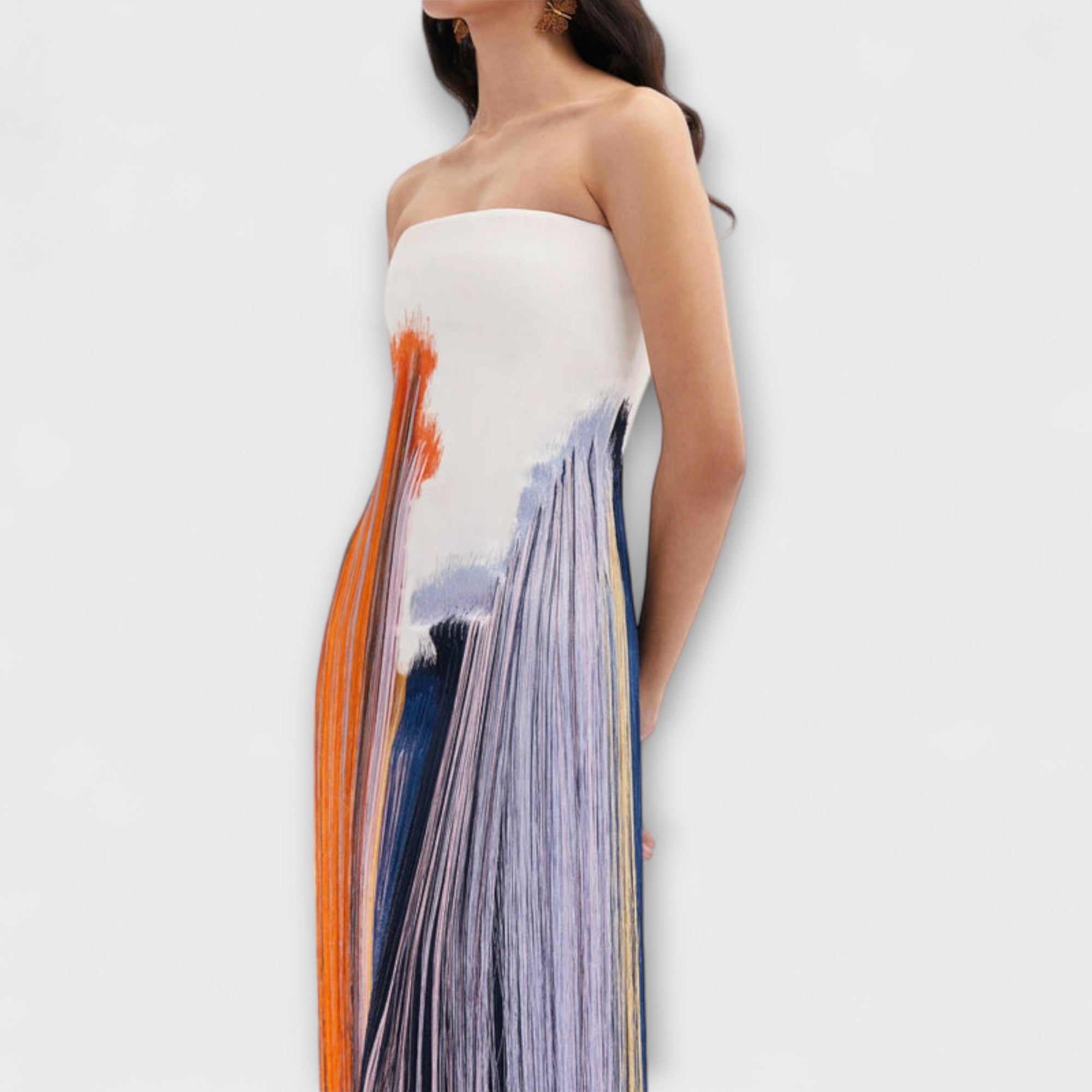 Sommer - Stilfuld Colorblock Kjole med Trendy Frynser