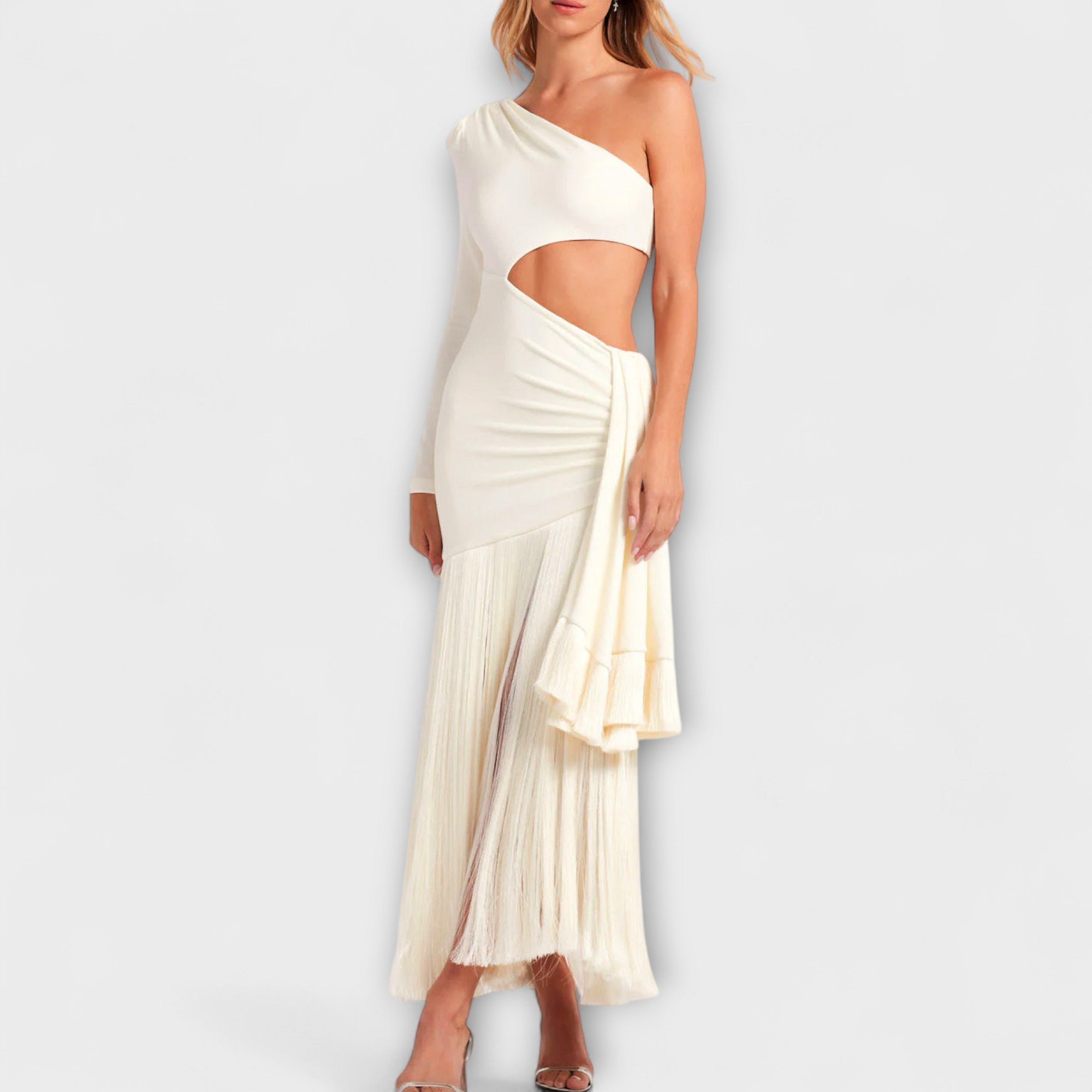 Alice - Iøjnefaldende Cutout Frynse Maxi Kjole