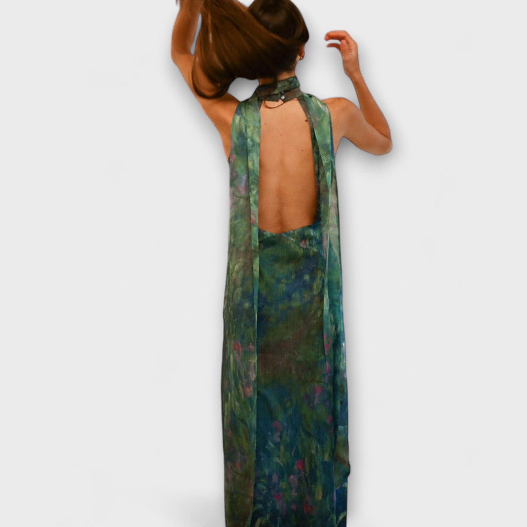 Maisie - Monet Iris Print Maxi Kjole