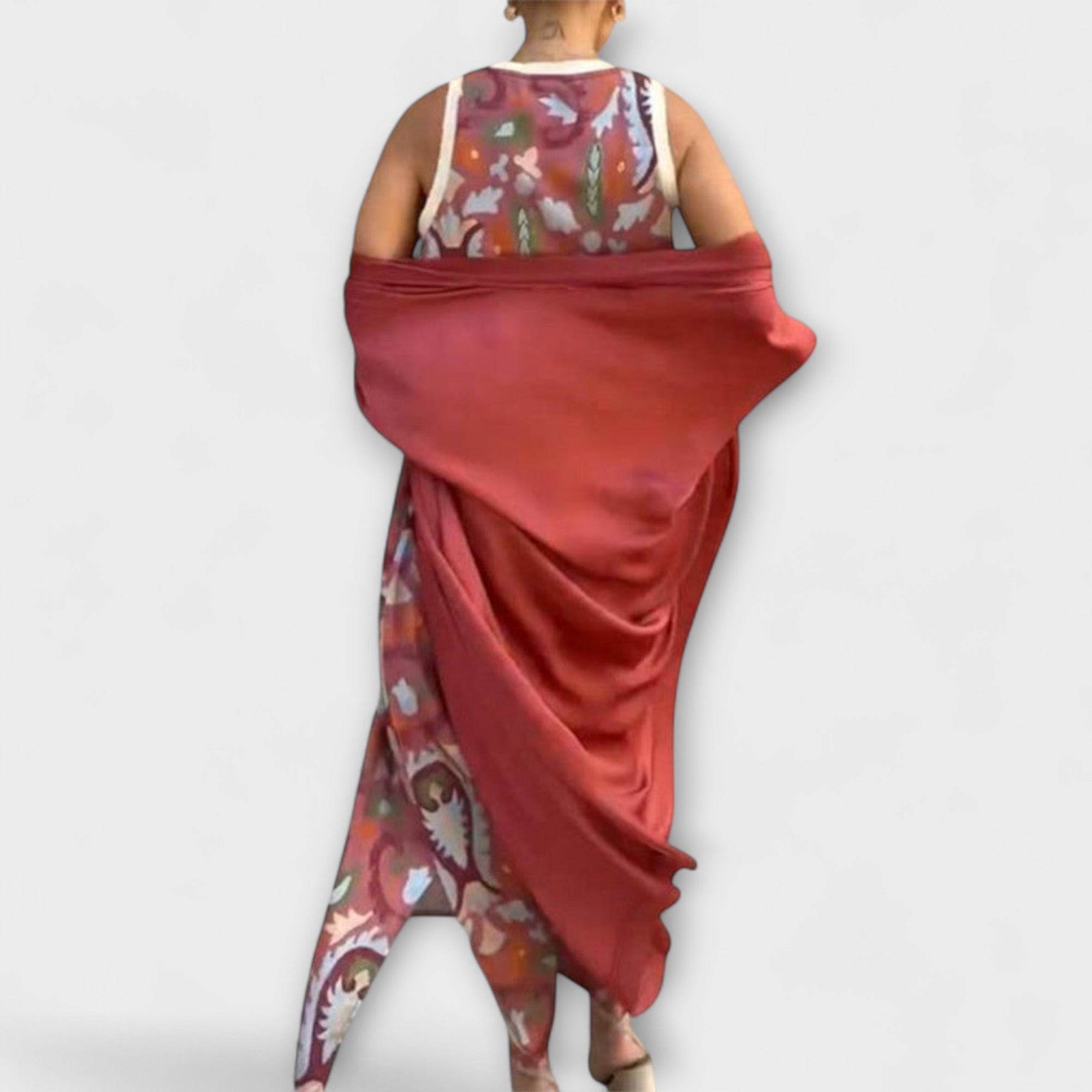 Selviane - Maxi Kjole med Matchende Cardigan