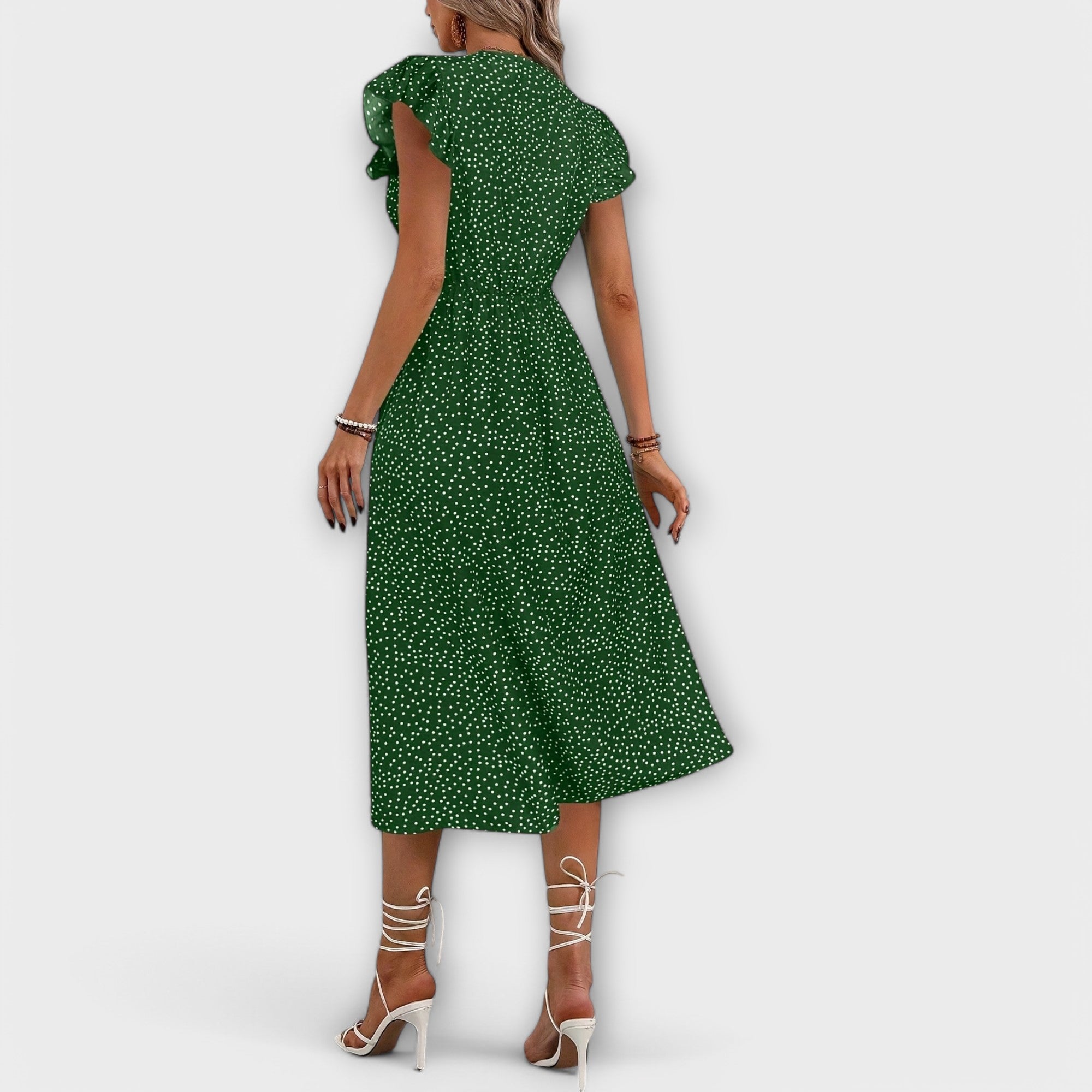 Chic Polka Dot Midi Kjole