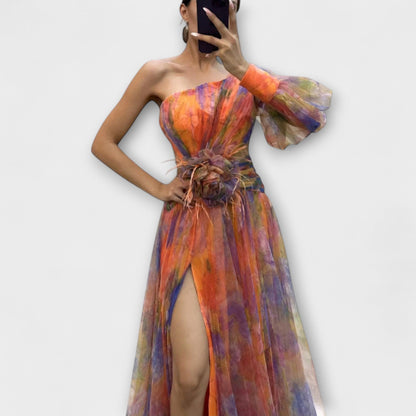 Minna – Asymmetrisk Amelie Maxi Kjole
